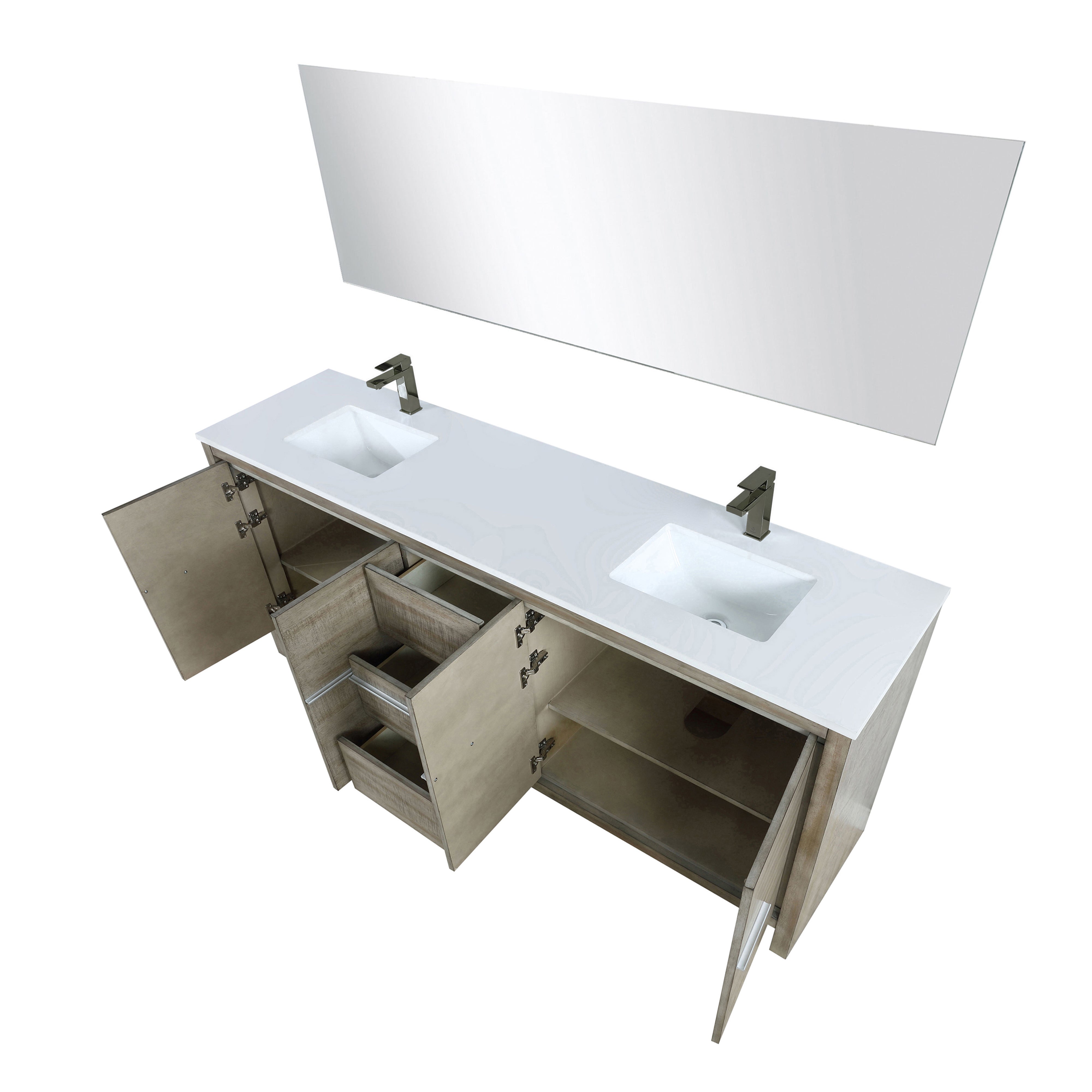 Lafarre 80 in W x 20 in D Rustic Acacia Double Bath Vanity