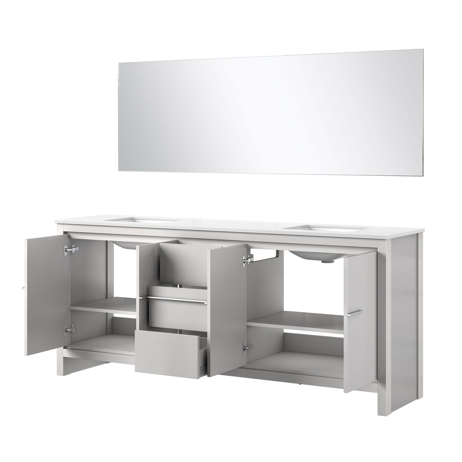 Lafarre 80 in W x 20 in D White Double Bath Vanity