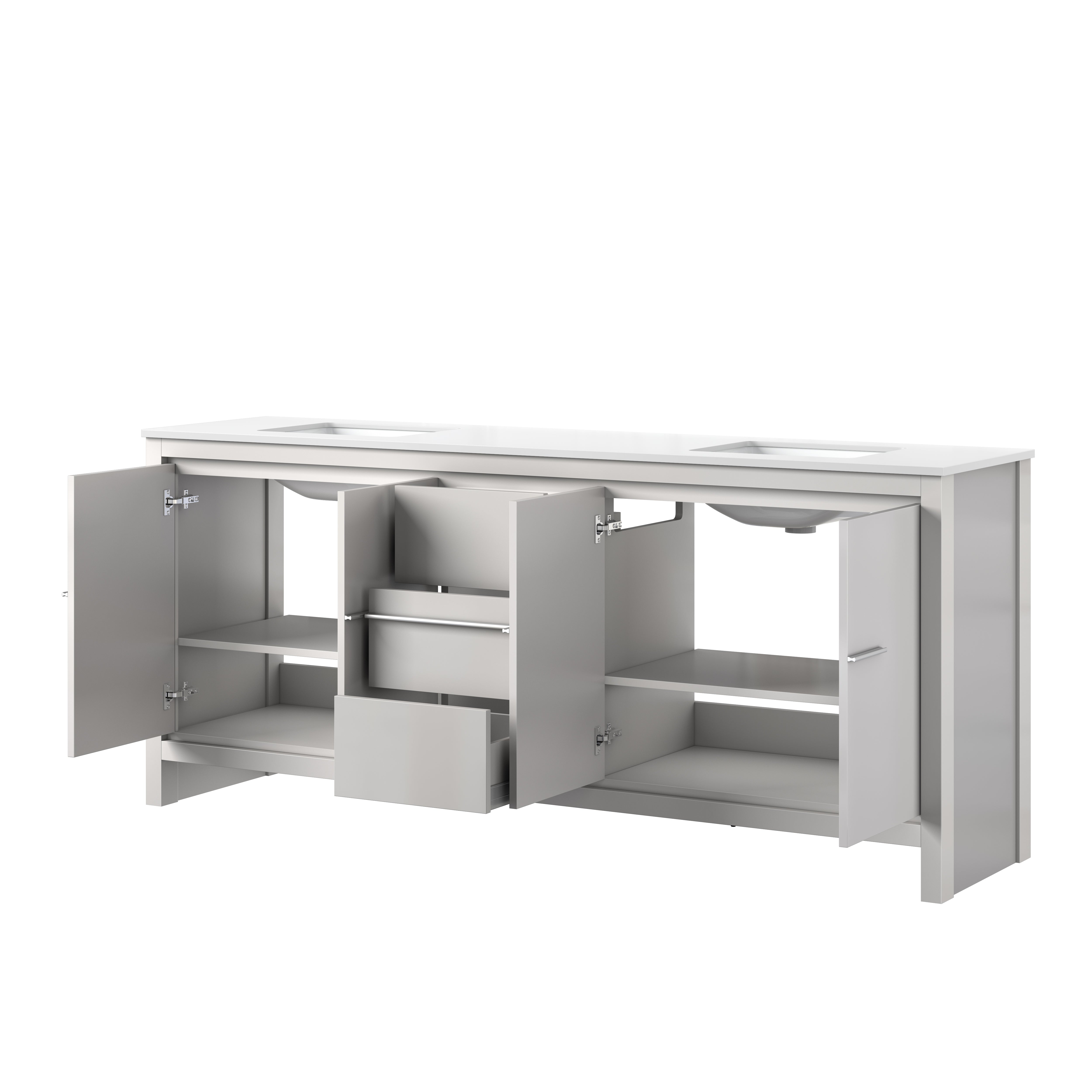 Lafarre 80 in W x 20 in D White Double Bath Vanity