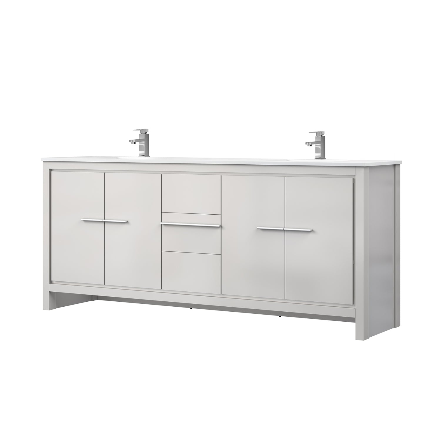Lafarre 80 in W x 20 in D White Double Bath Vanity