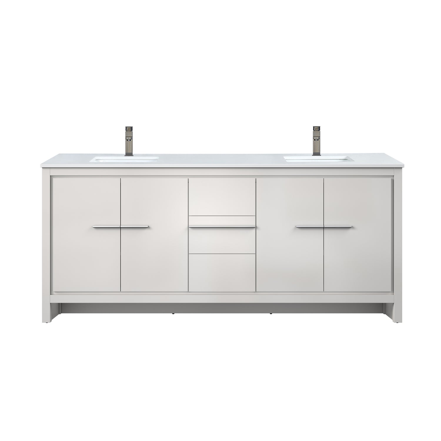 Lafarre 80 in W x 20 in D White Double Bath Vanity