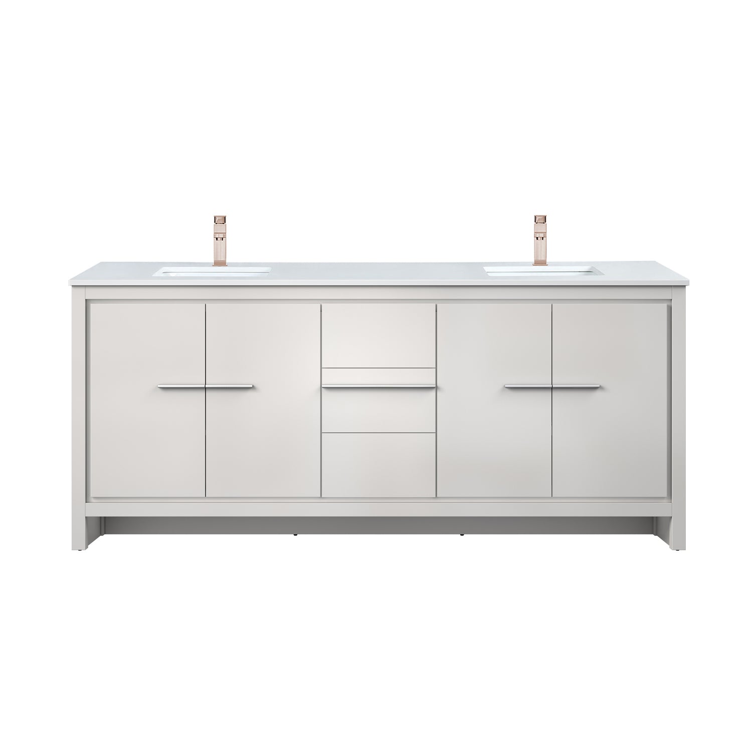 Lafarre 80 in W x 20 in D White Double Bath Vanity