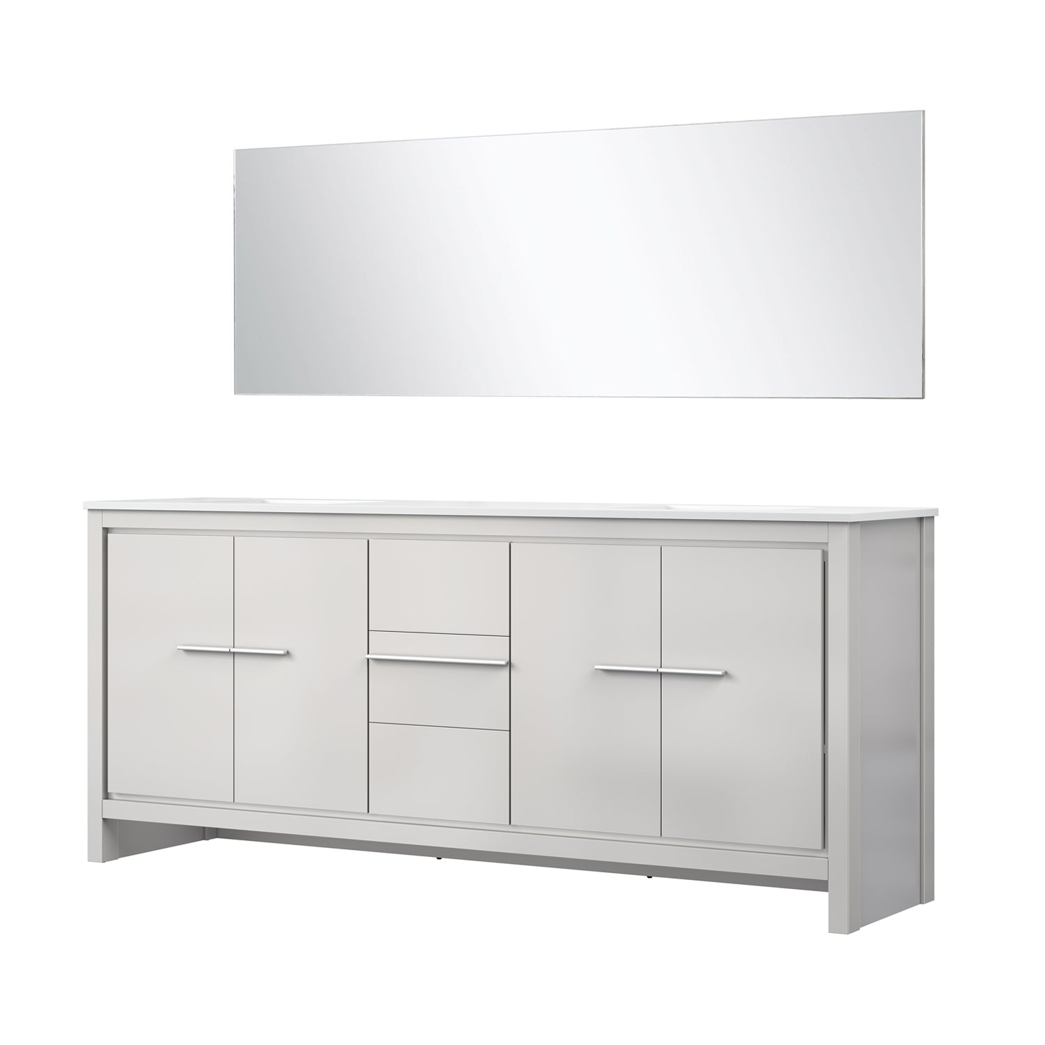 Lafarre 80 in W x 20 in D White Double Bath Vanity