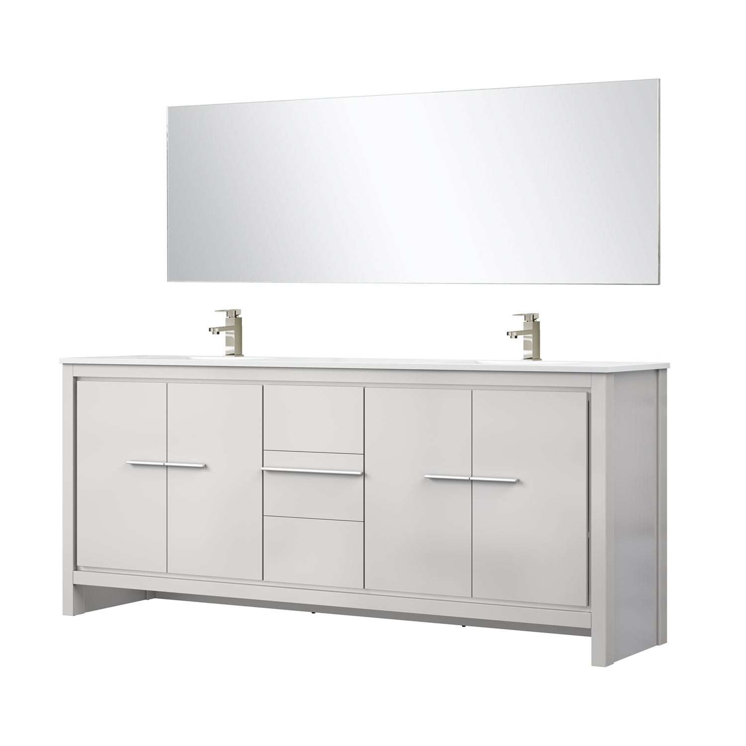 Lafarre 80 in W x 20 in D White Double Bath Vanity