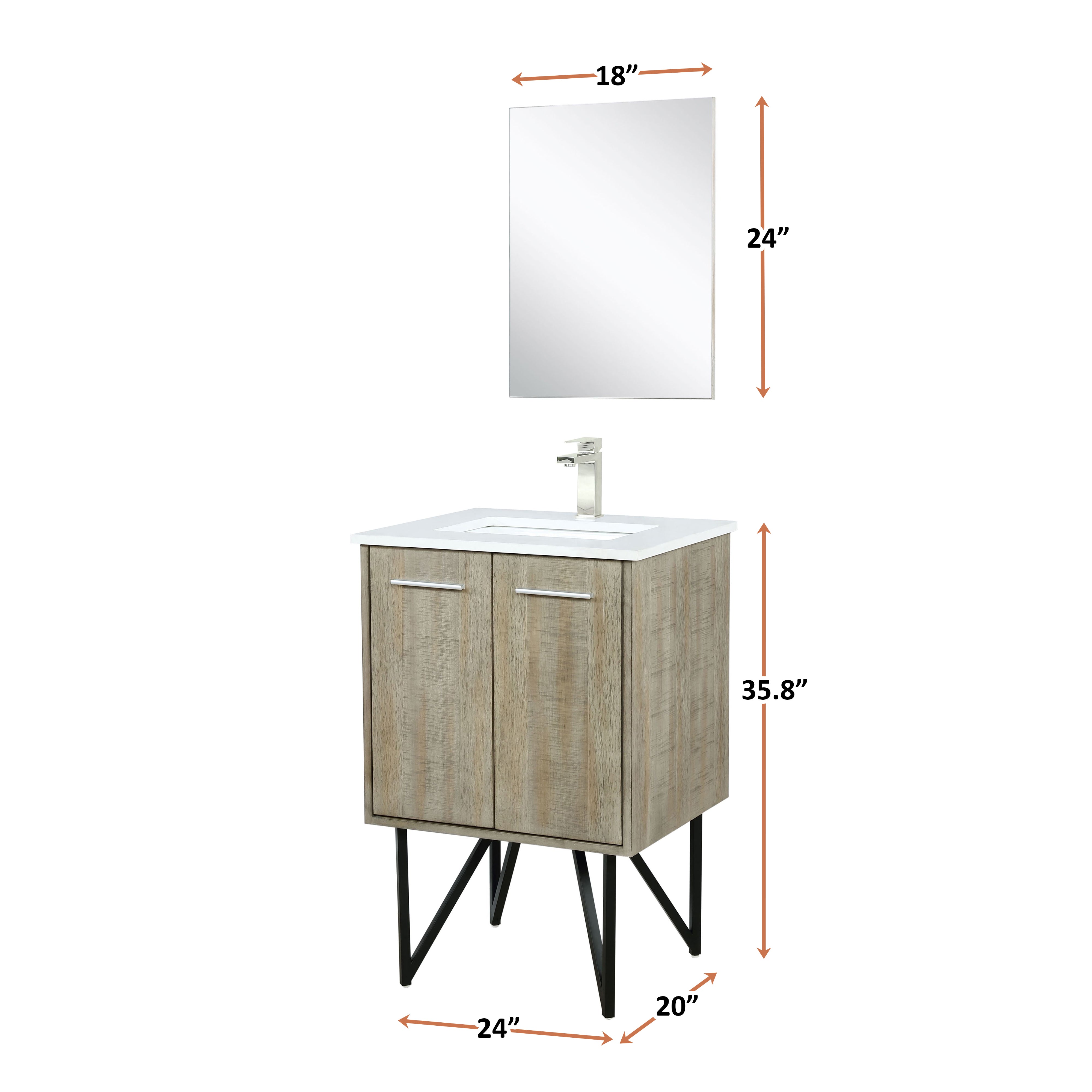 Lancy 24 in W x 20 in D Rustic Acacia Bath Vanity