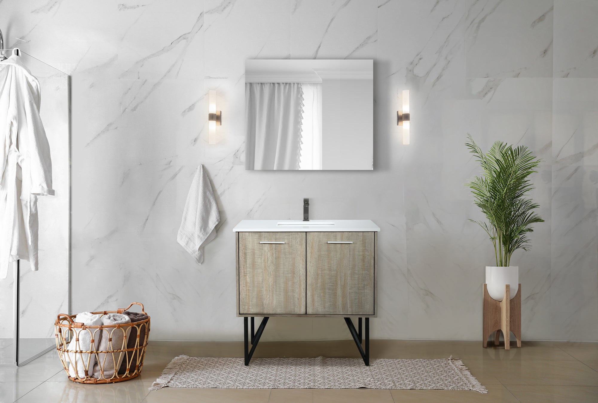 Lancy 36 in W x 20 in D Rustic Acacia Bath Vanity