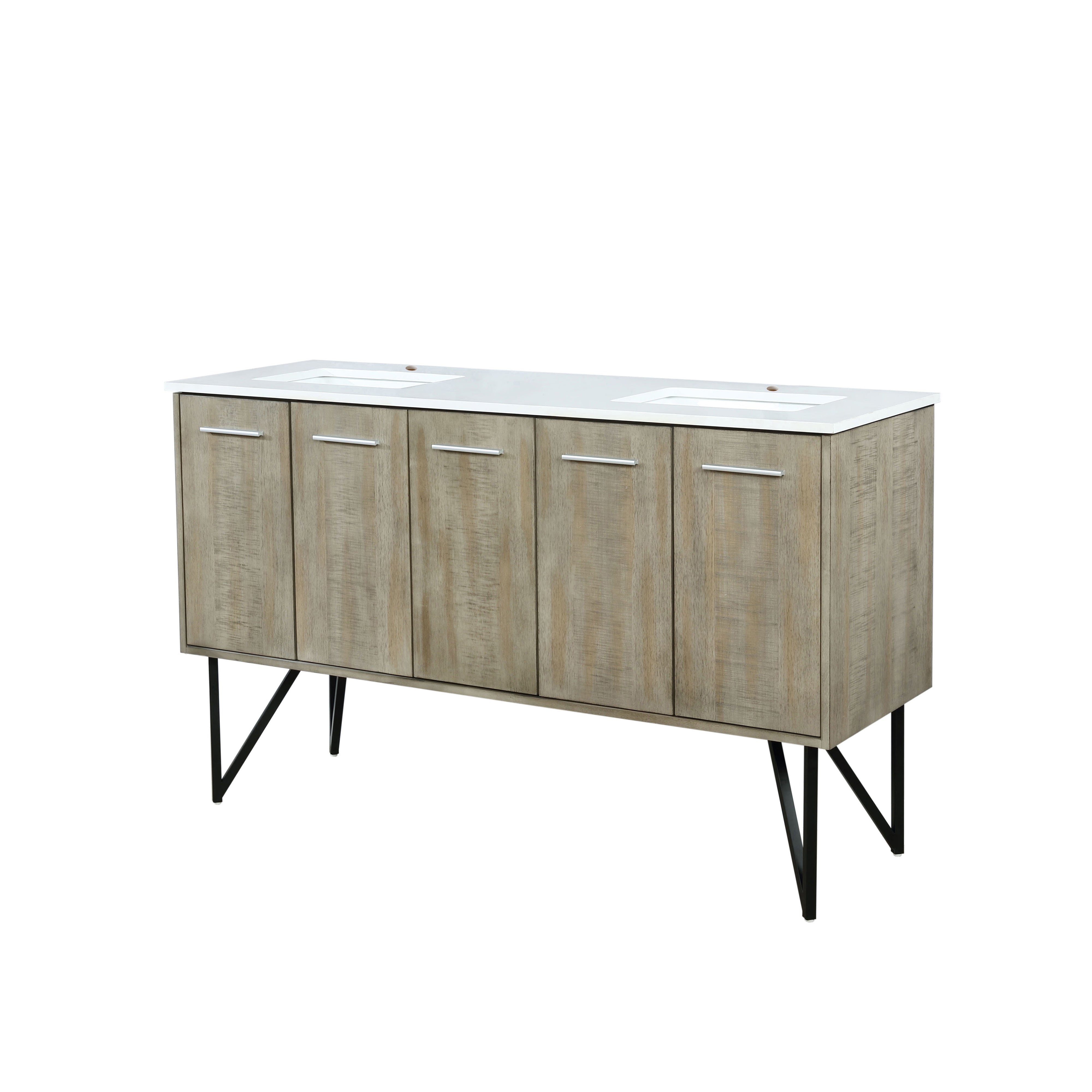 Lancy 60 in W x 20 in D Rustic Acacia Double Bath Vanity