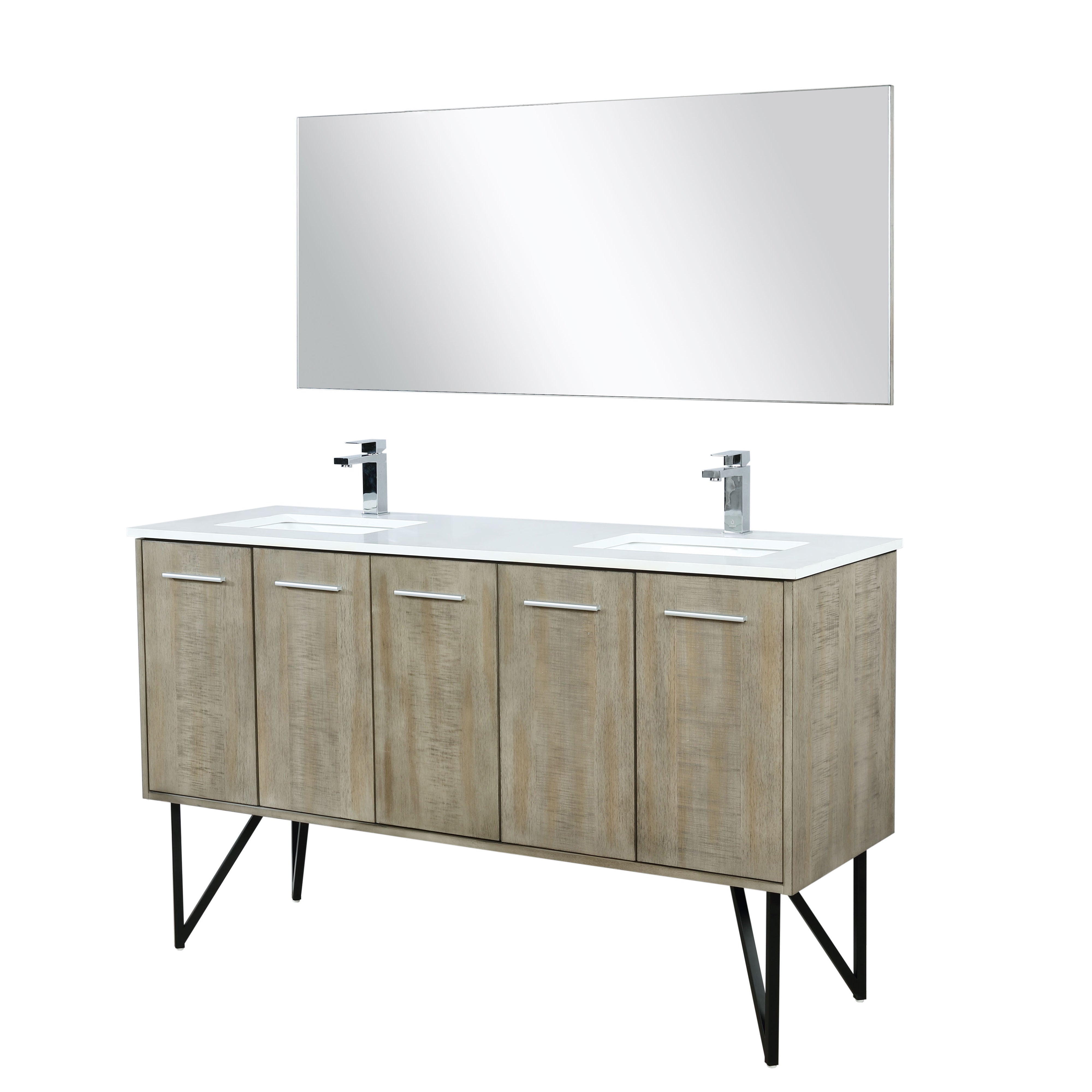 Lancy 60 in W x 20 in D Rustic Acacia Double Bath Vanity