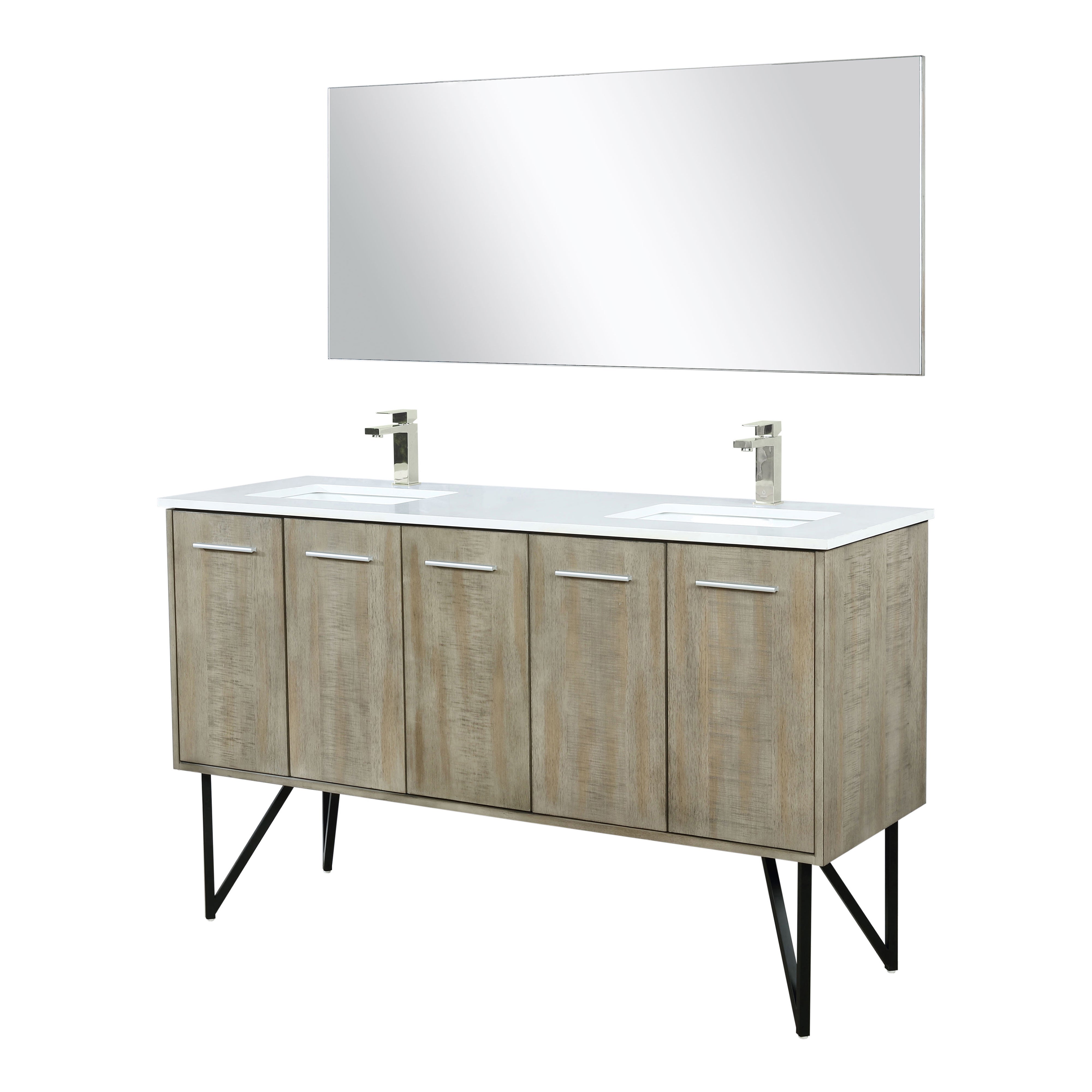 Lancy 60 in W x 20 in D Rustic Acacia Double Bath Vanity