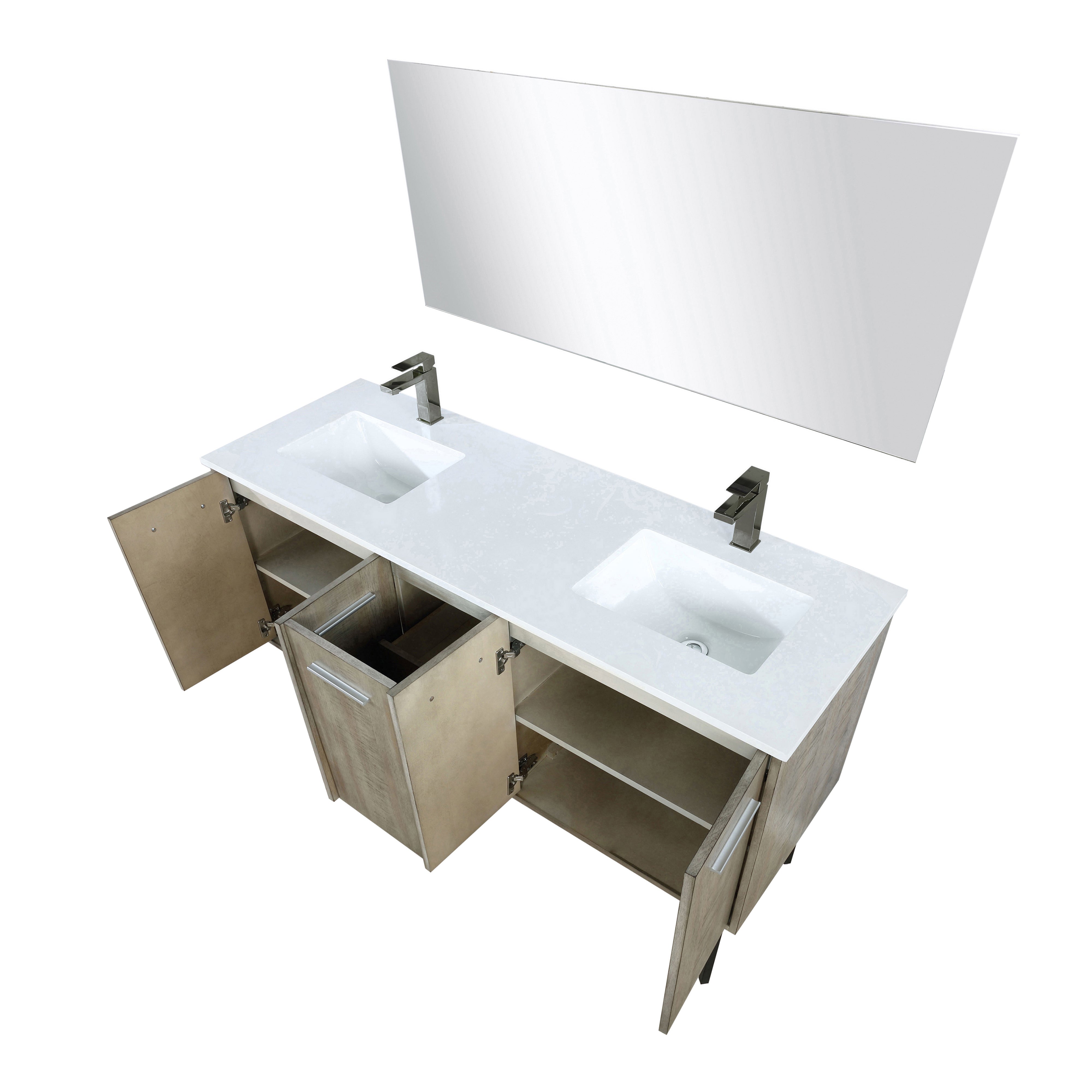 Lancy 60 in W x 20 in D Rustic Acacia Double Bath Vanity
