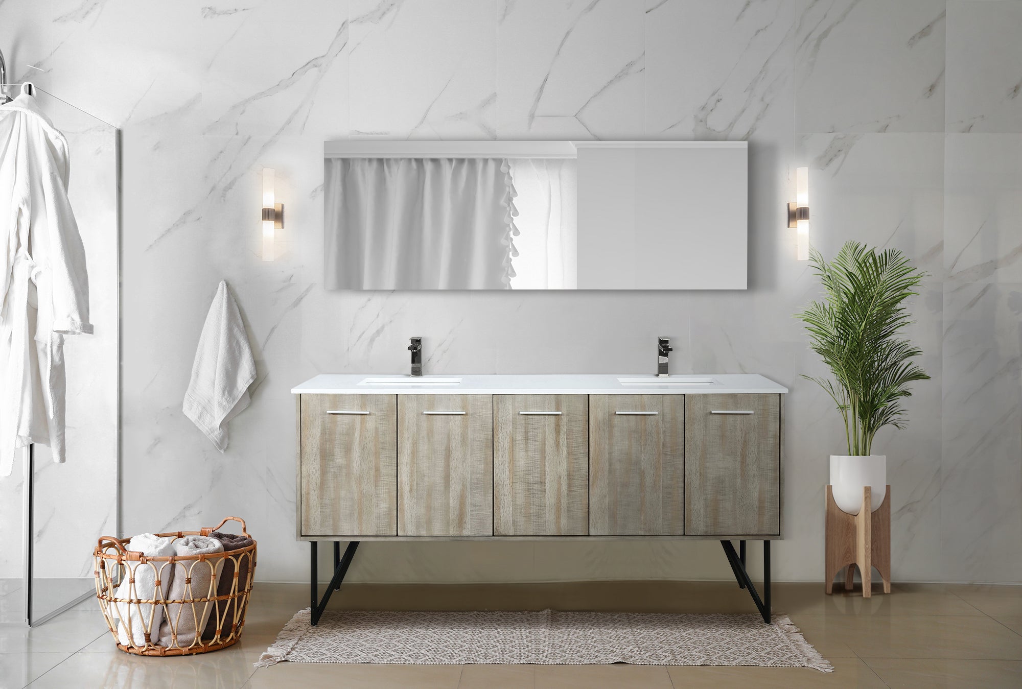 Lancy 72 in W x 20 in D Rustic Acacia Double Bath Vanity