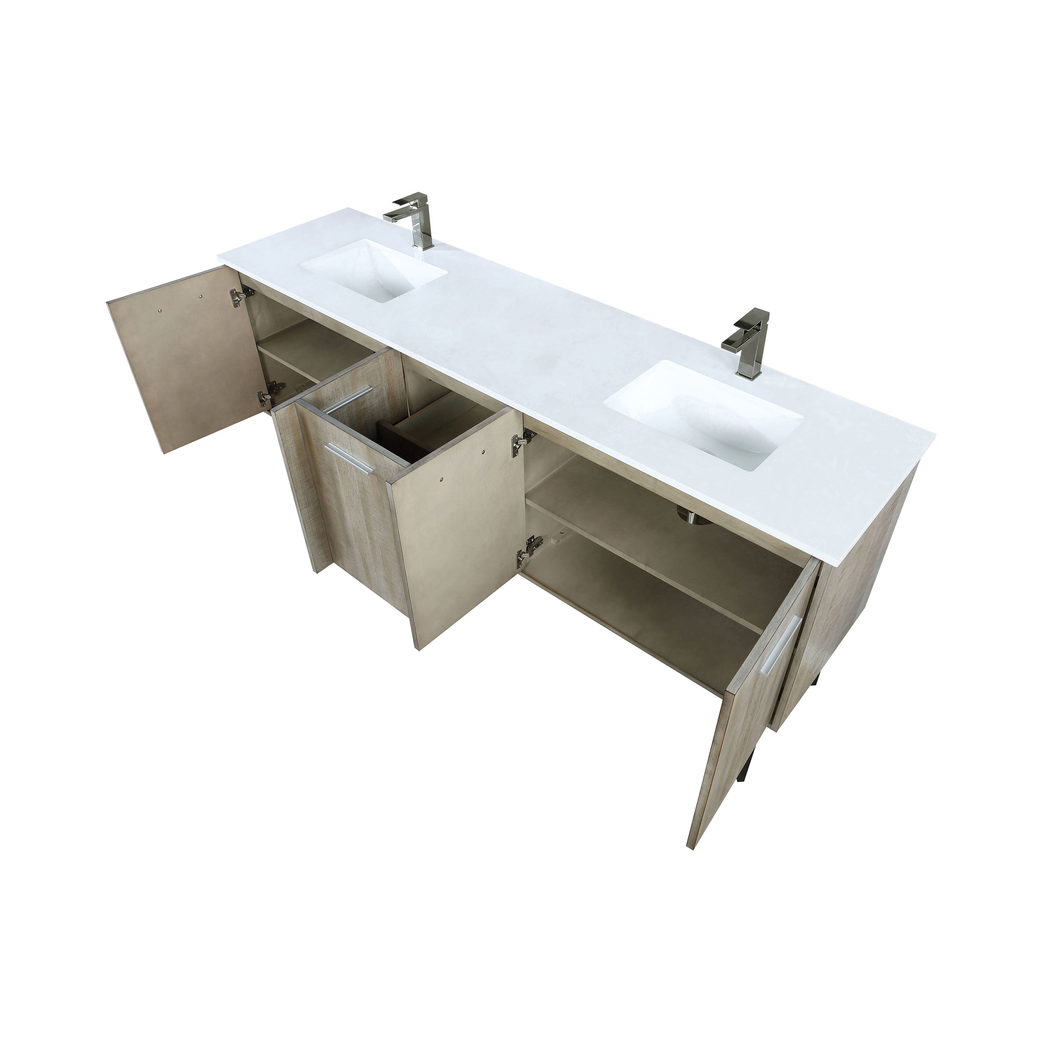 Lancy 80 in W x 20 in D Rustic Acacia Double Bath Vanity