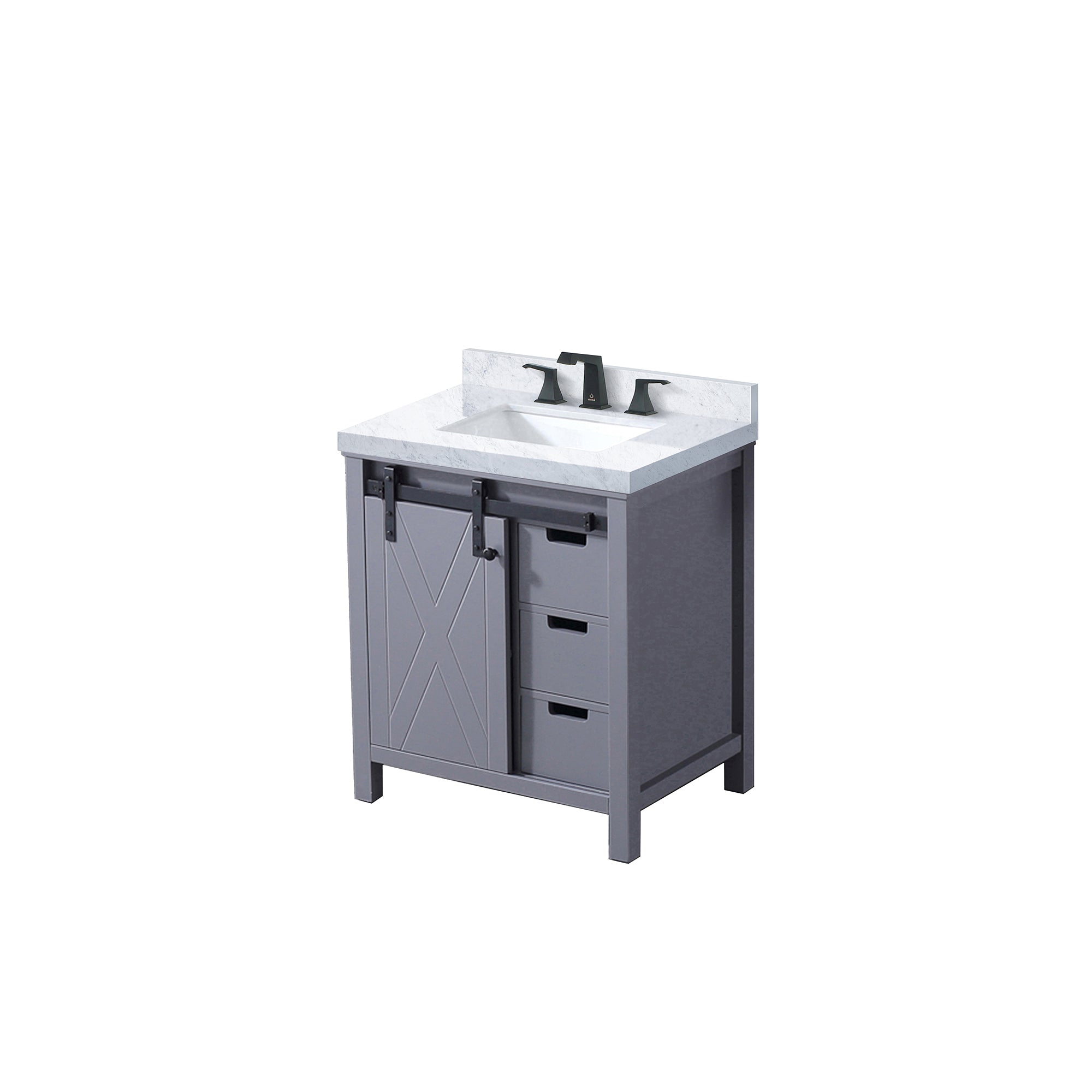Marsyas 30 in W x 22 in D Dark Grey Bath Vanity