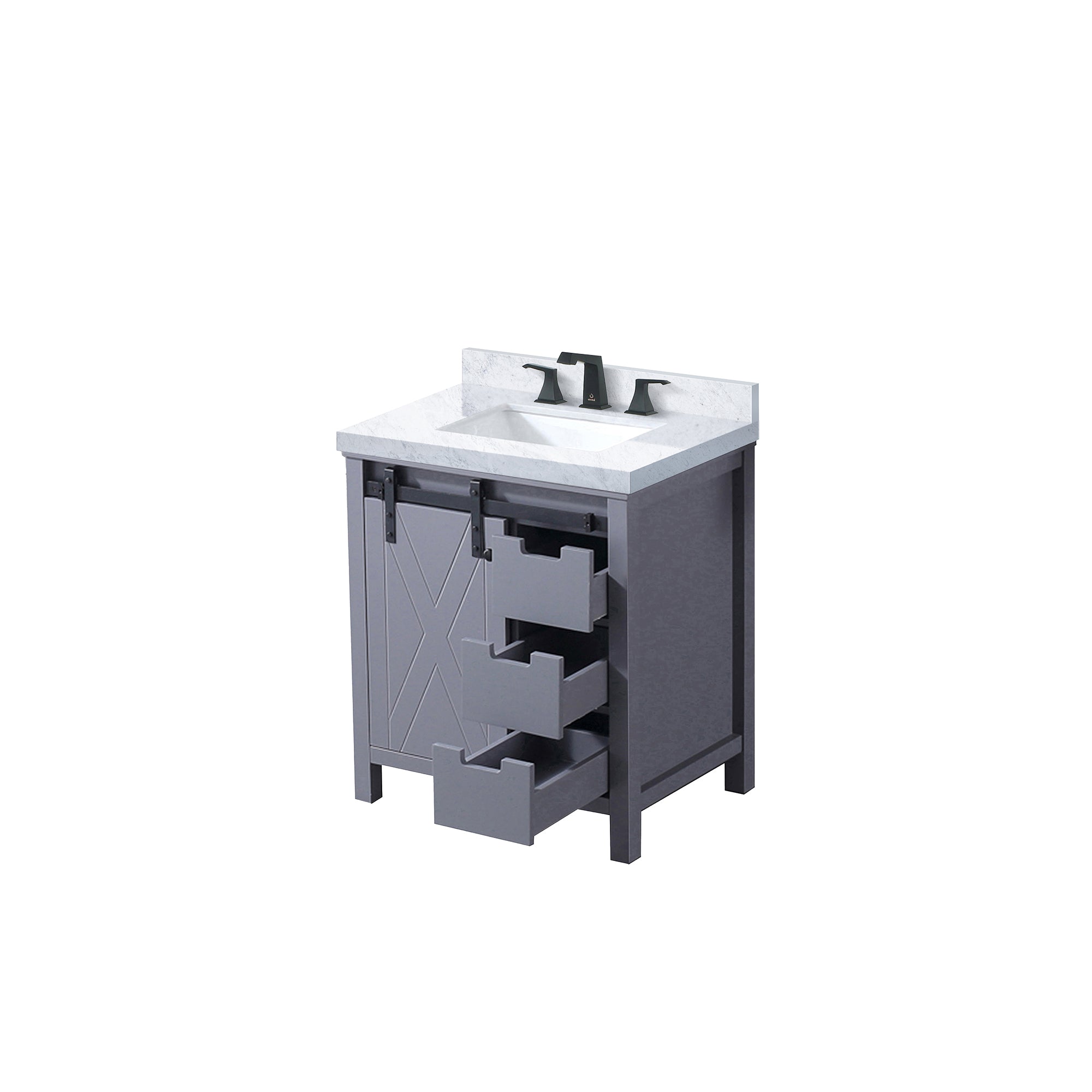 Marsyas 30 in W x 22 in D Dark Grey Bath Vanity