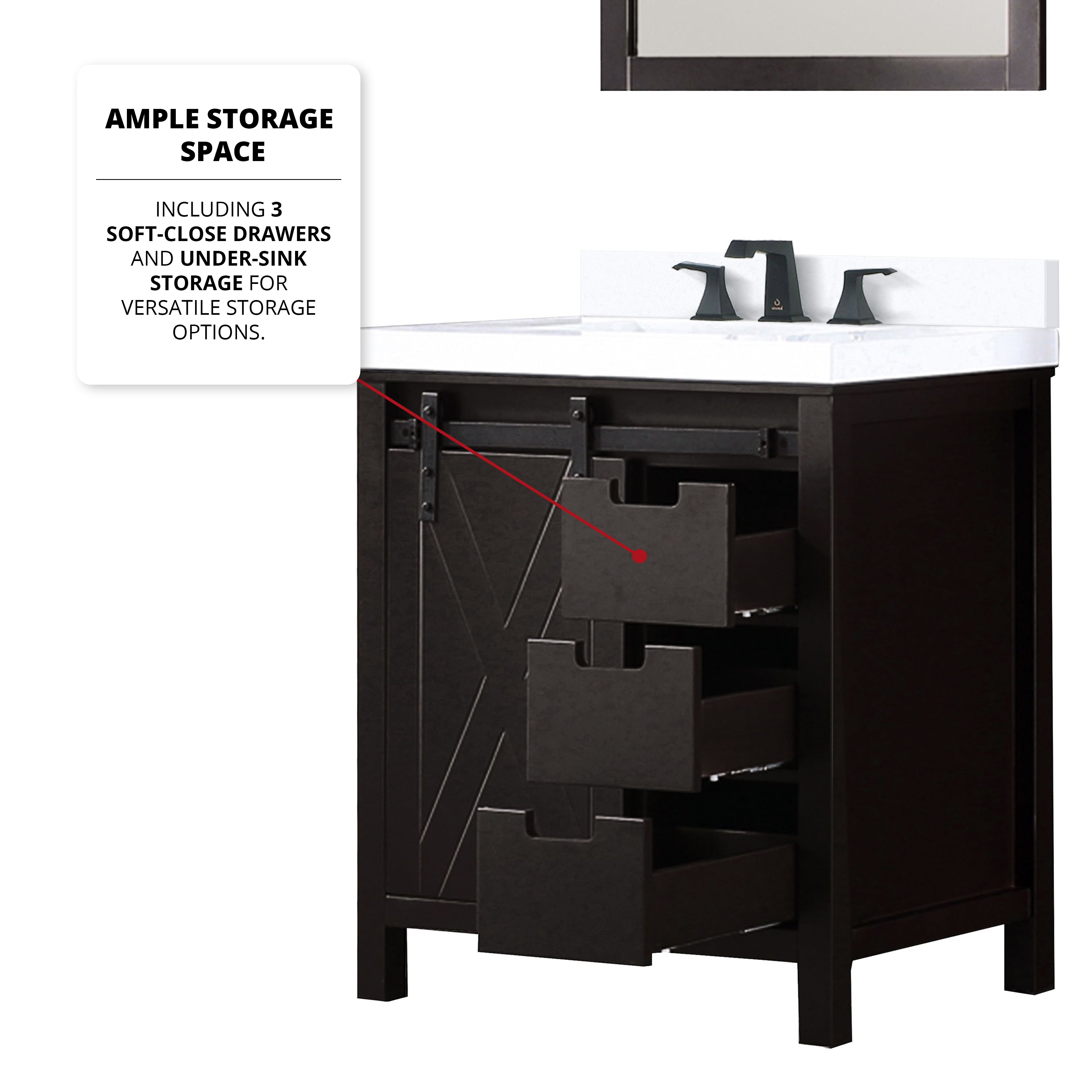 Marsyas 30 in W x 22 in D Brown Bath Vanity