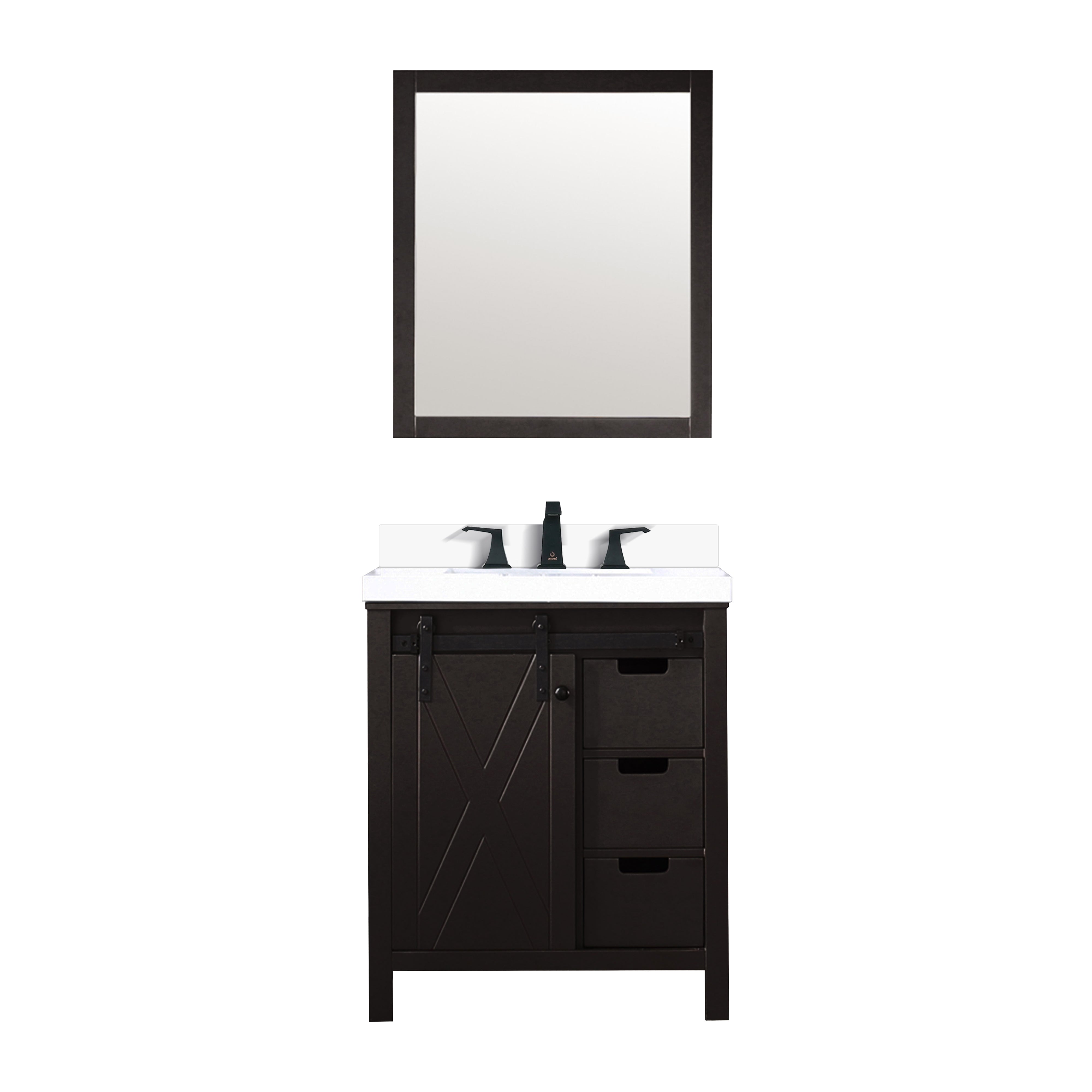 Marsyas 30 in W x 22 in D Brown Bath Vanity