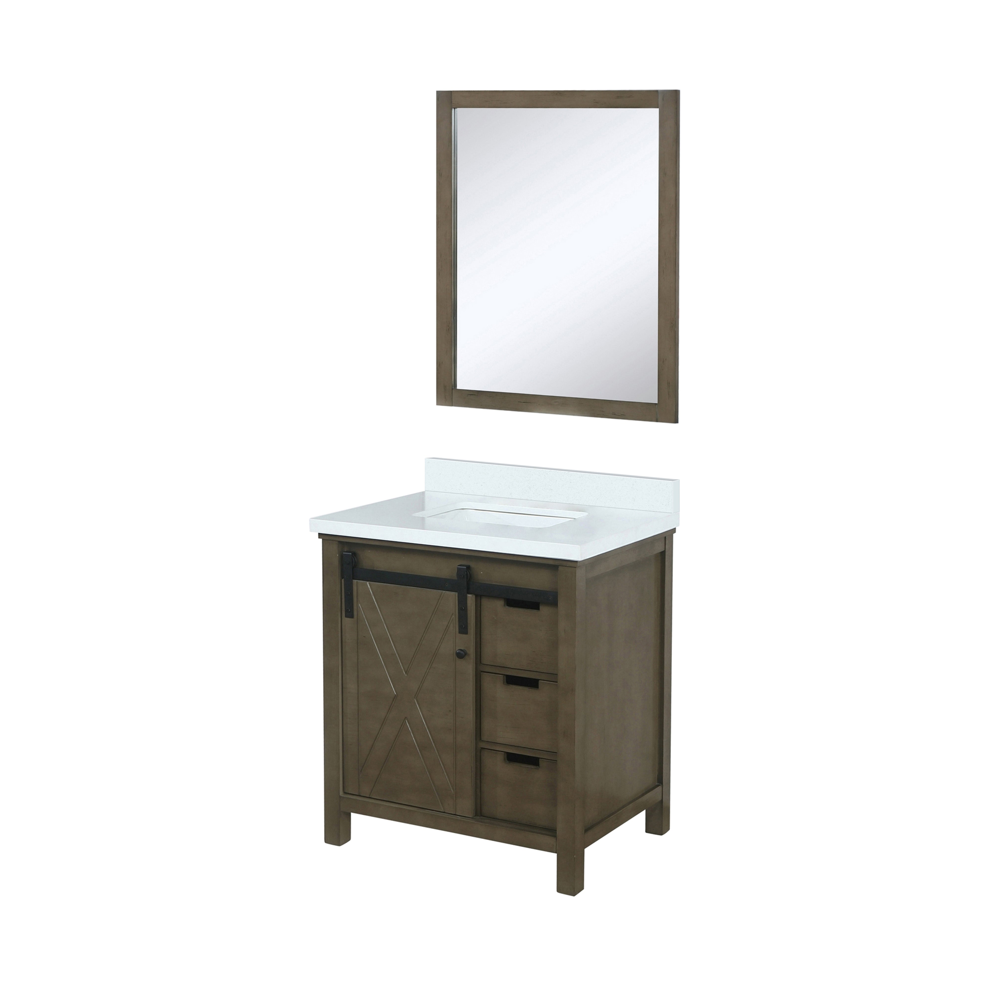 Marsyas 30 in W x 22 in D Rustic Brown Bath Vanity