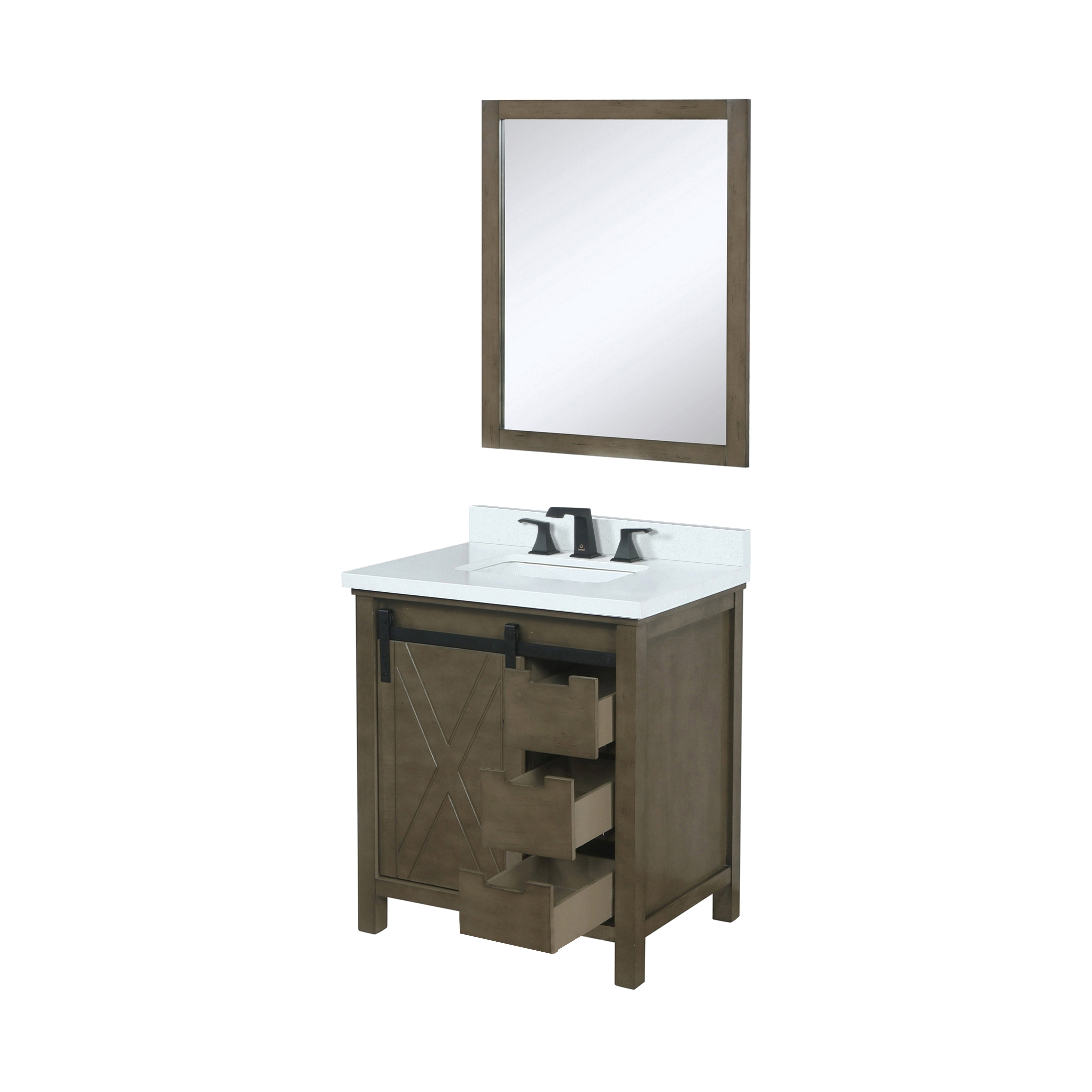 Marsyas 30 in W x 22 in D Rustic Brown Bath Vanity