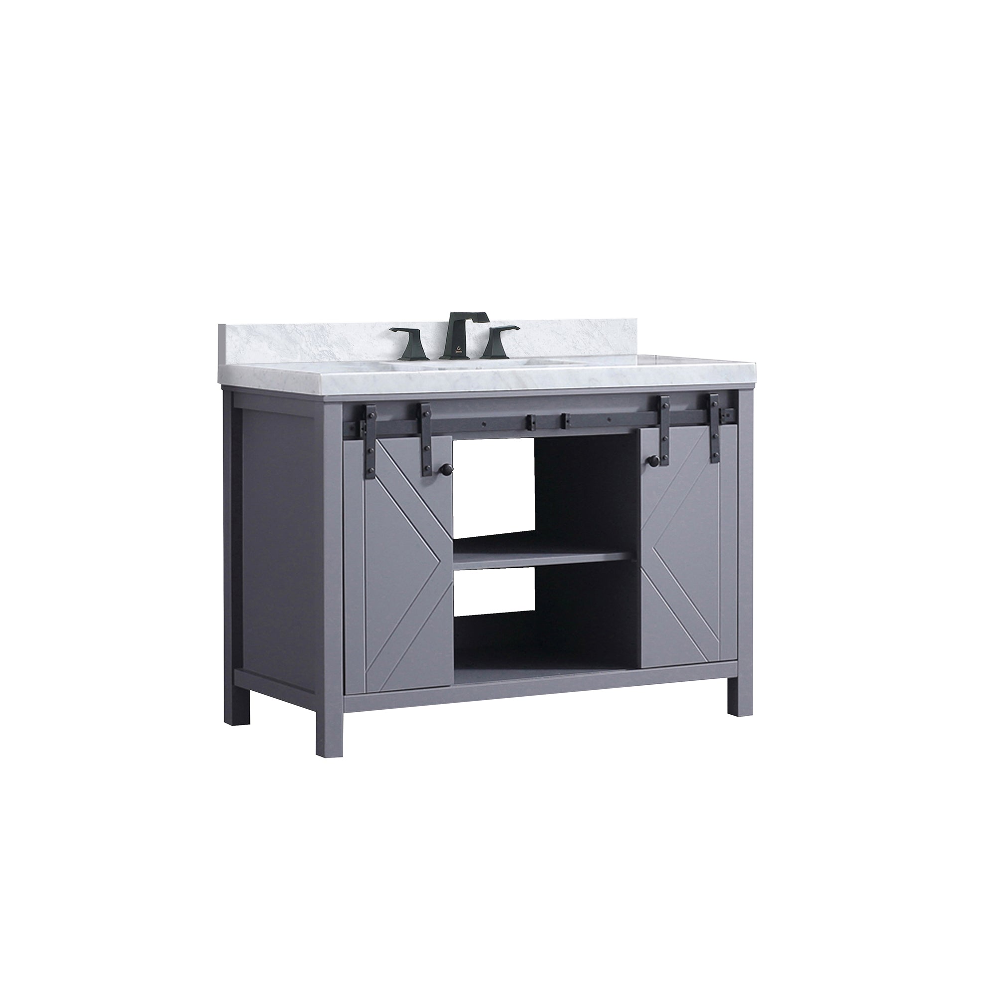 Marsyas 48 in W x 22 in D Dark Grey Bath Vanity