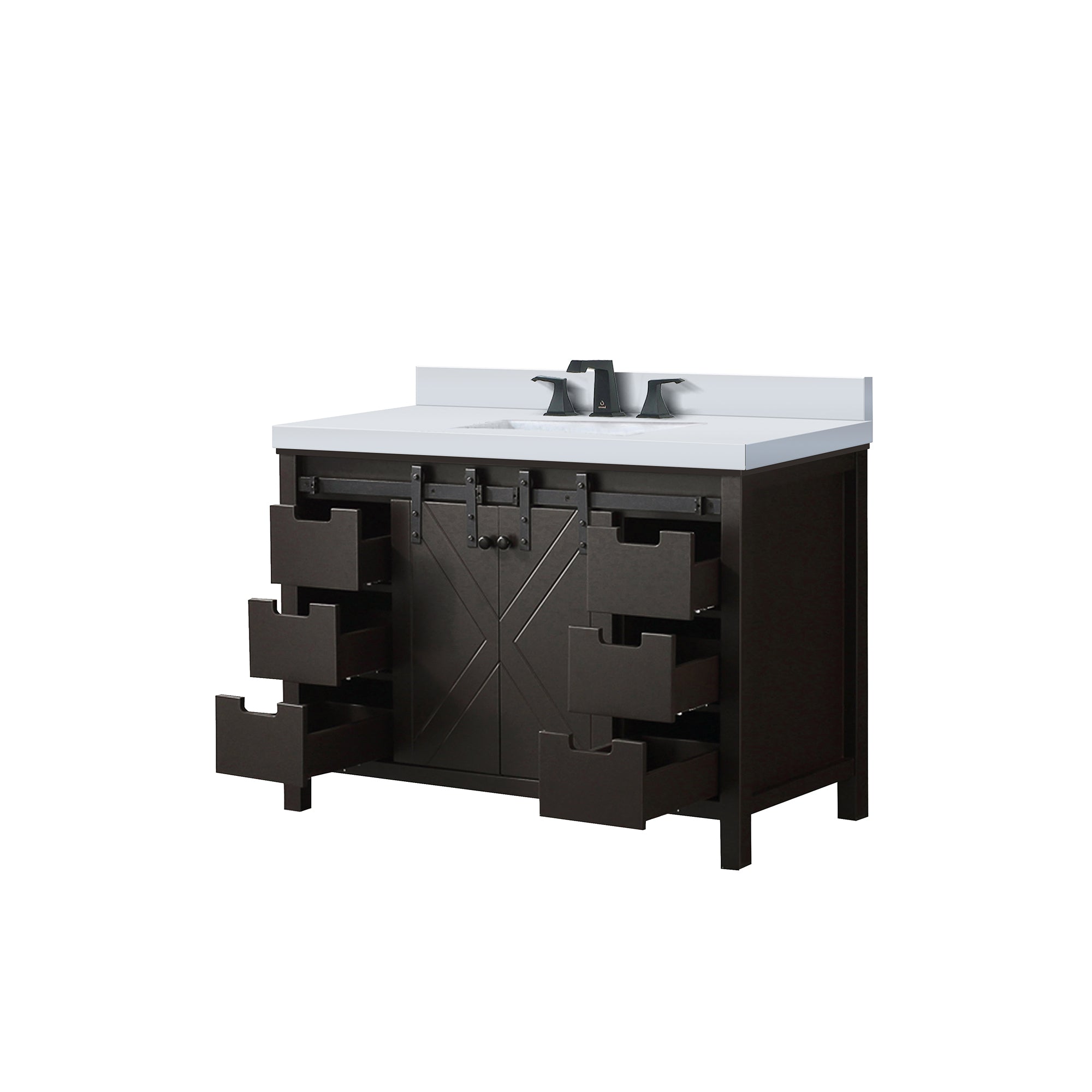 Marsyas 48 in W x 22 in D Brown Bath Vanity