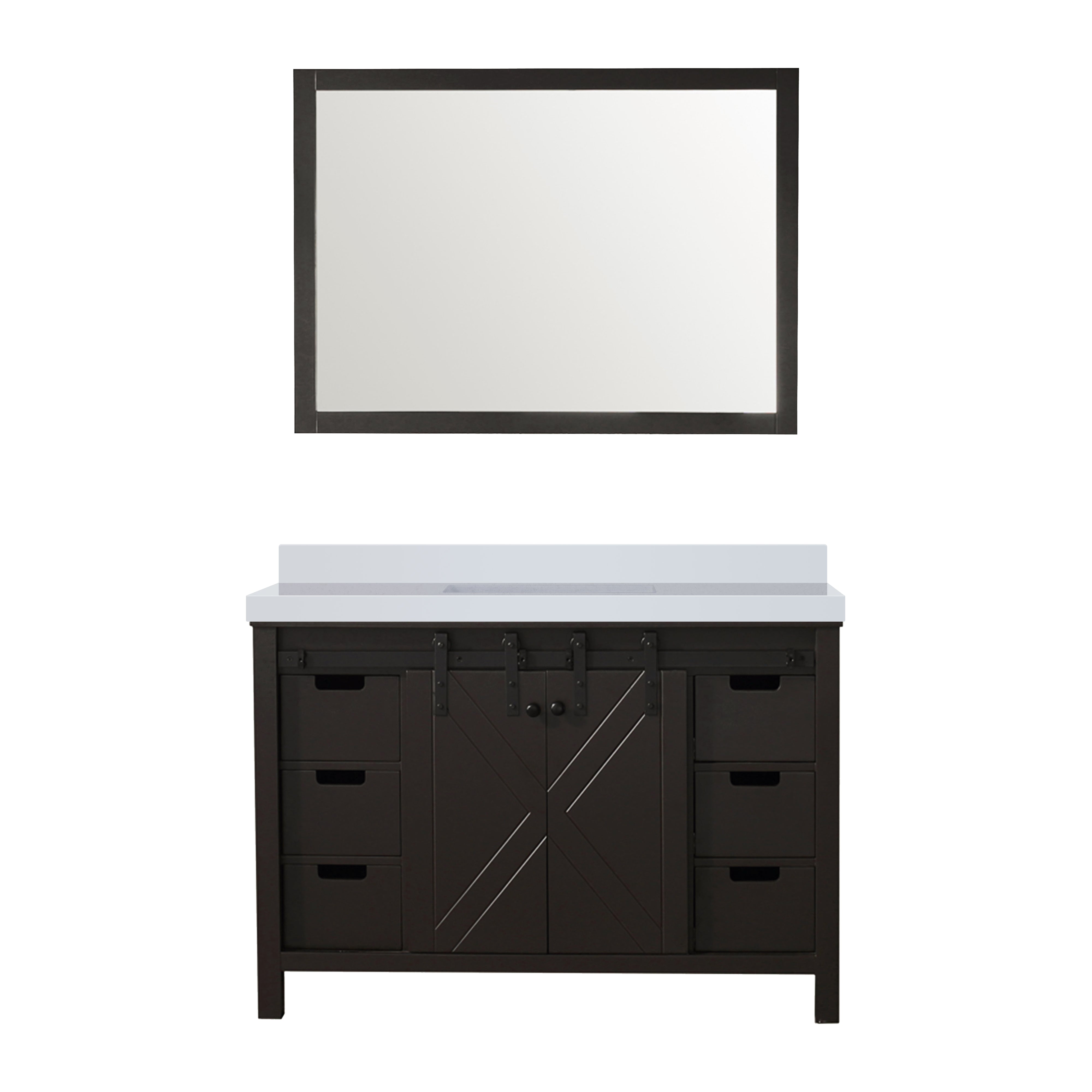 Marsyas 48 in W x 22 in D Brown Bath Vanity