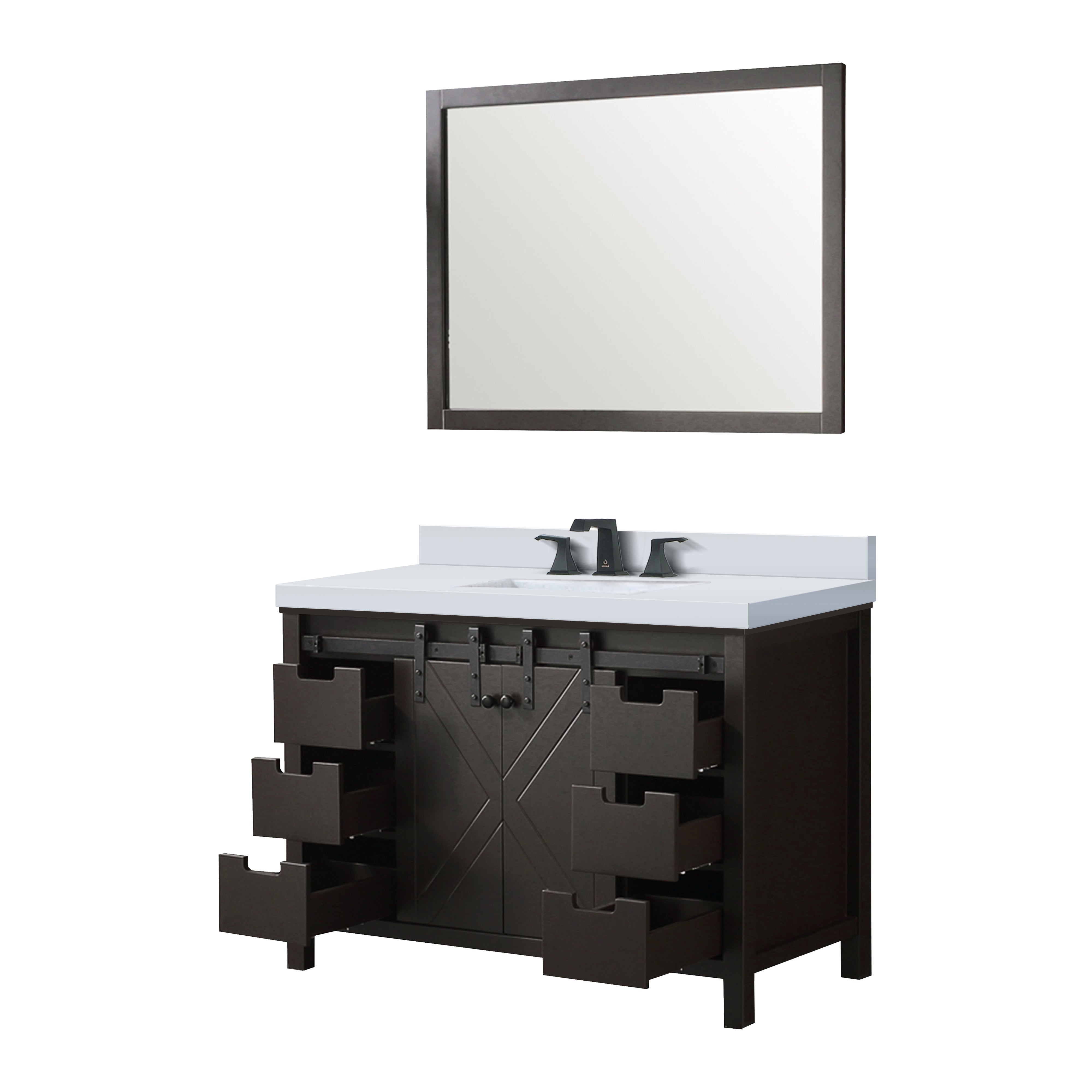 Marsyas 48 in W x 22 in D Brown Bath Vanity