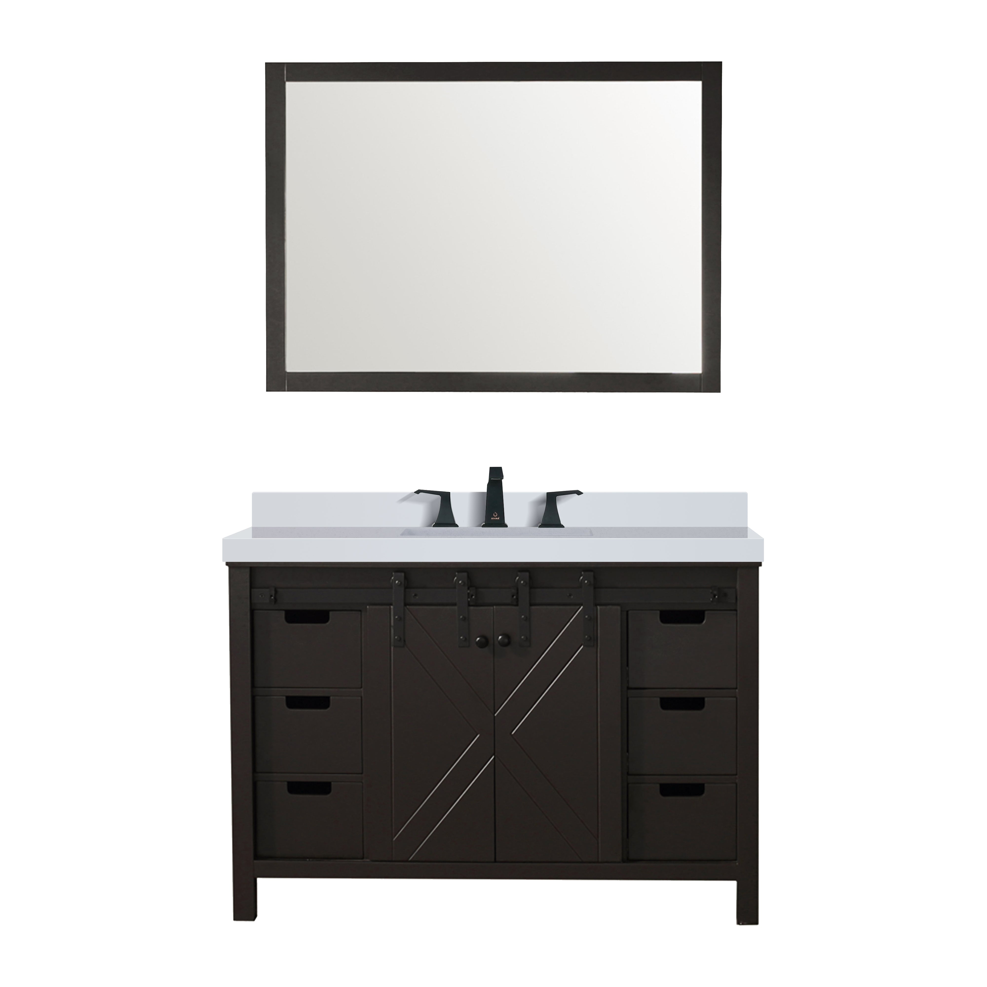 Marsyas 48 in W x 22 in D Brown Bath Vanity