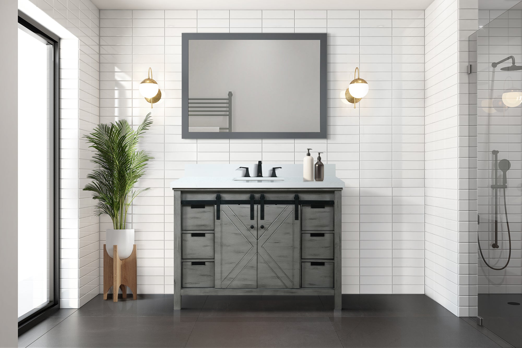 Marsyas 48 in W x 22 in D Ash Grey Bath Vanity