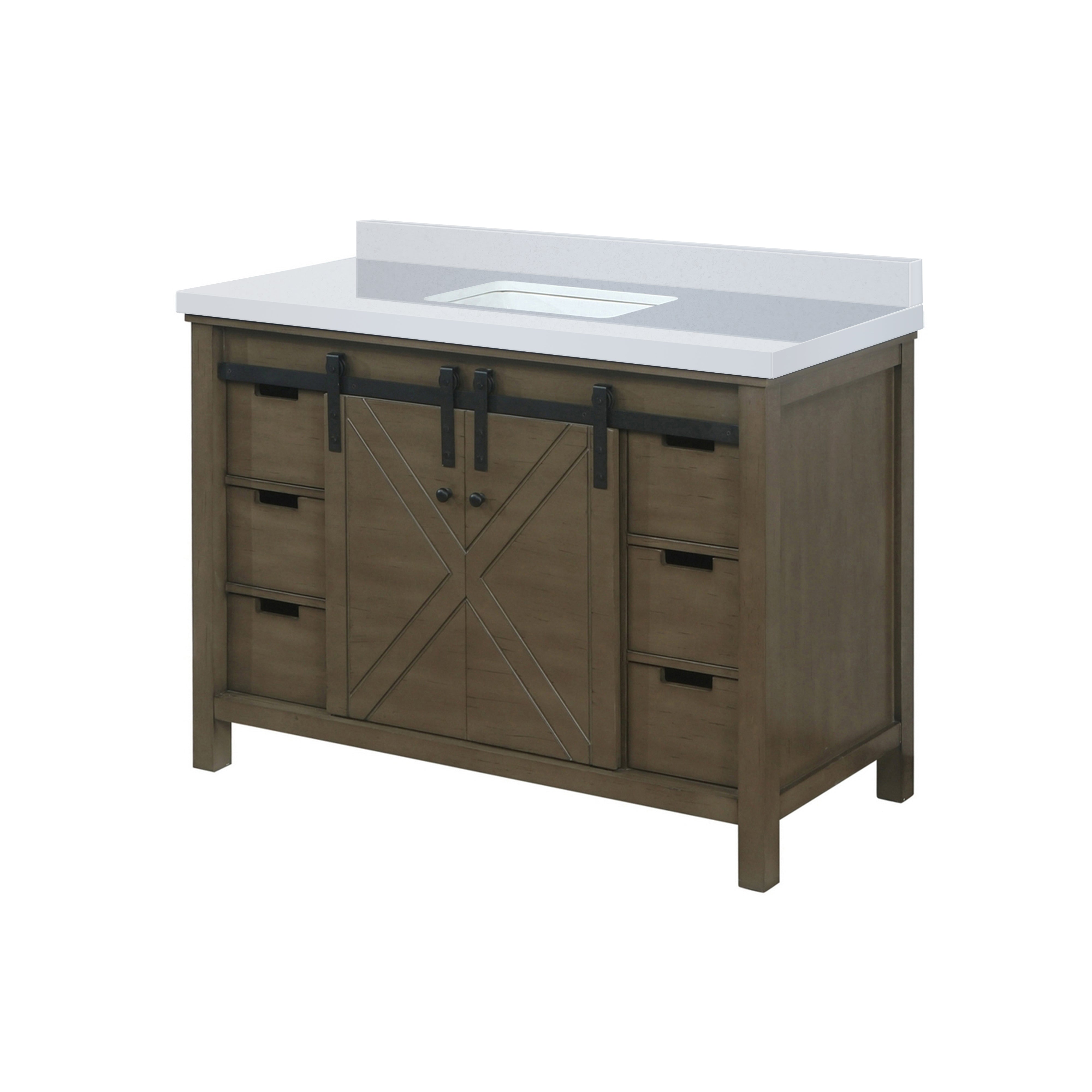 Marsyas 48 in W x 22 in D Rustic Brown Bath Vanity