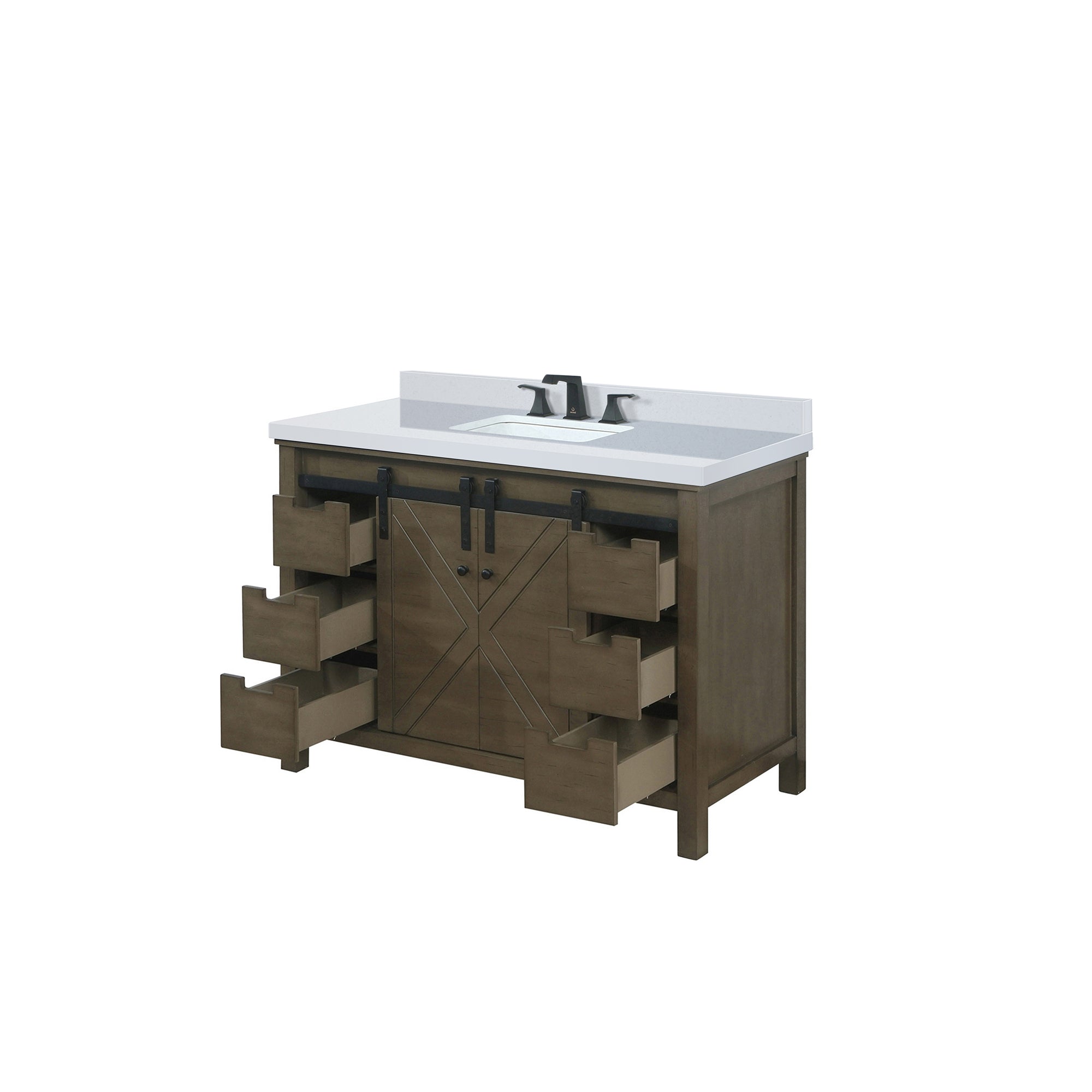 Marsyas 48 in W x 22 in D Rustic Brown Bath Vanity
