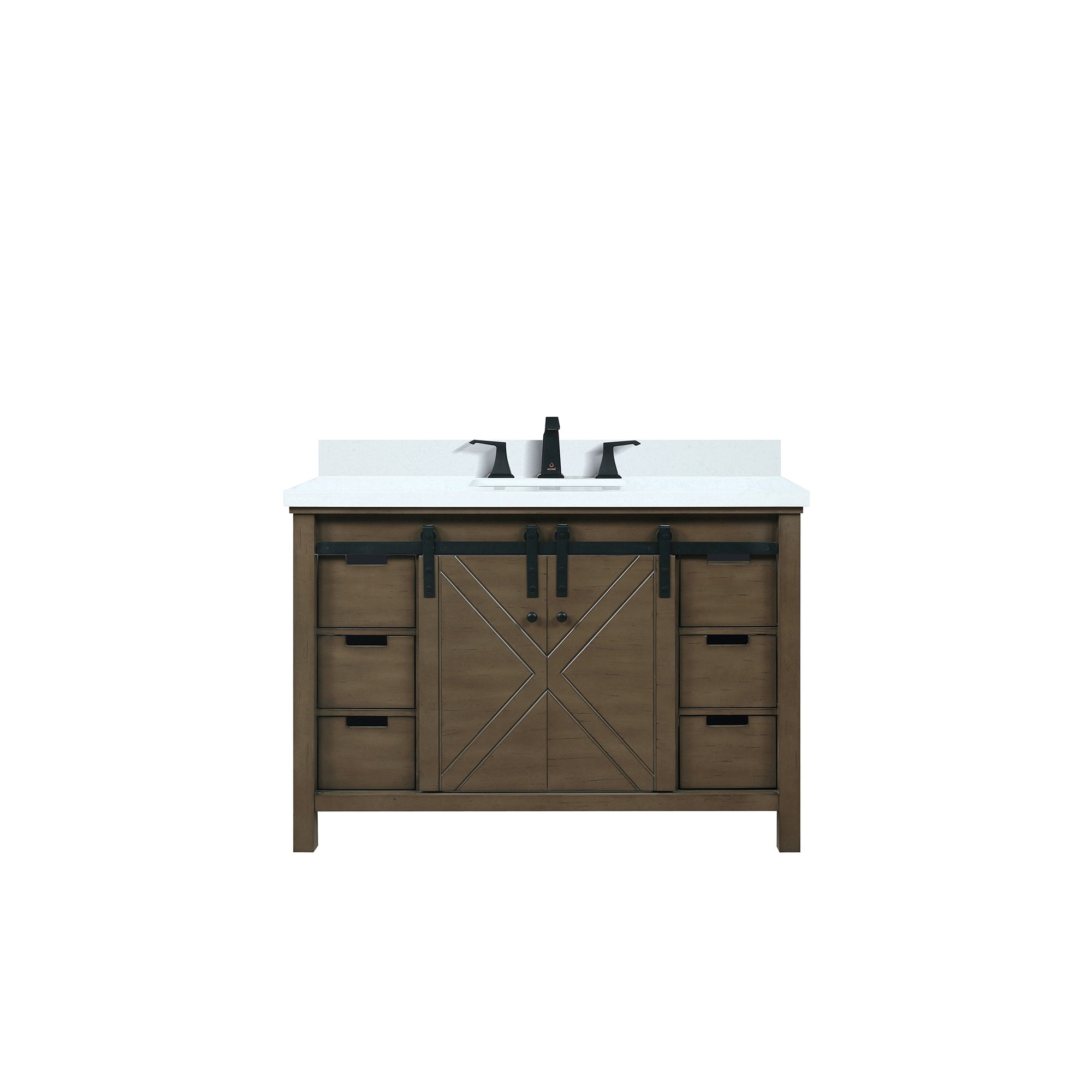 Marsyas 48 in W x 22 in D Rustic Brown Bath Vanity