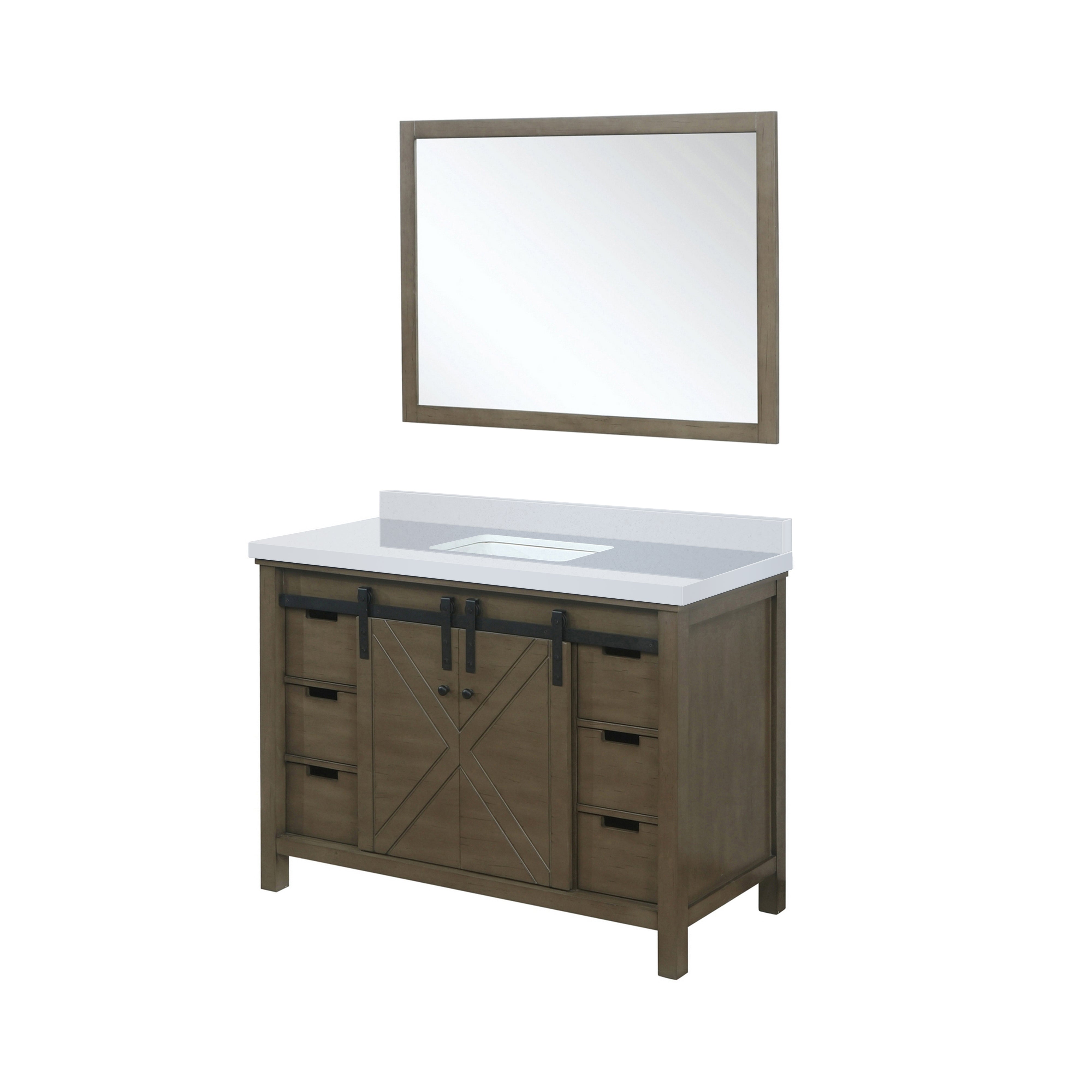 Marsyas 48 in W x 22 in D Rustic Brown Bath Vanity