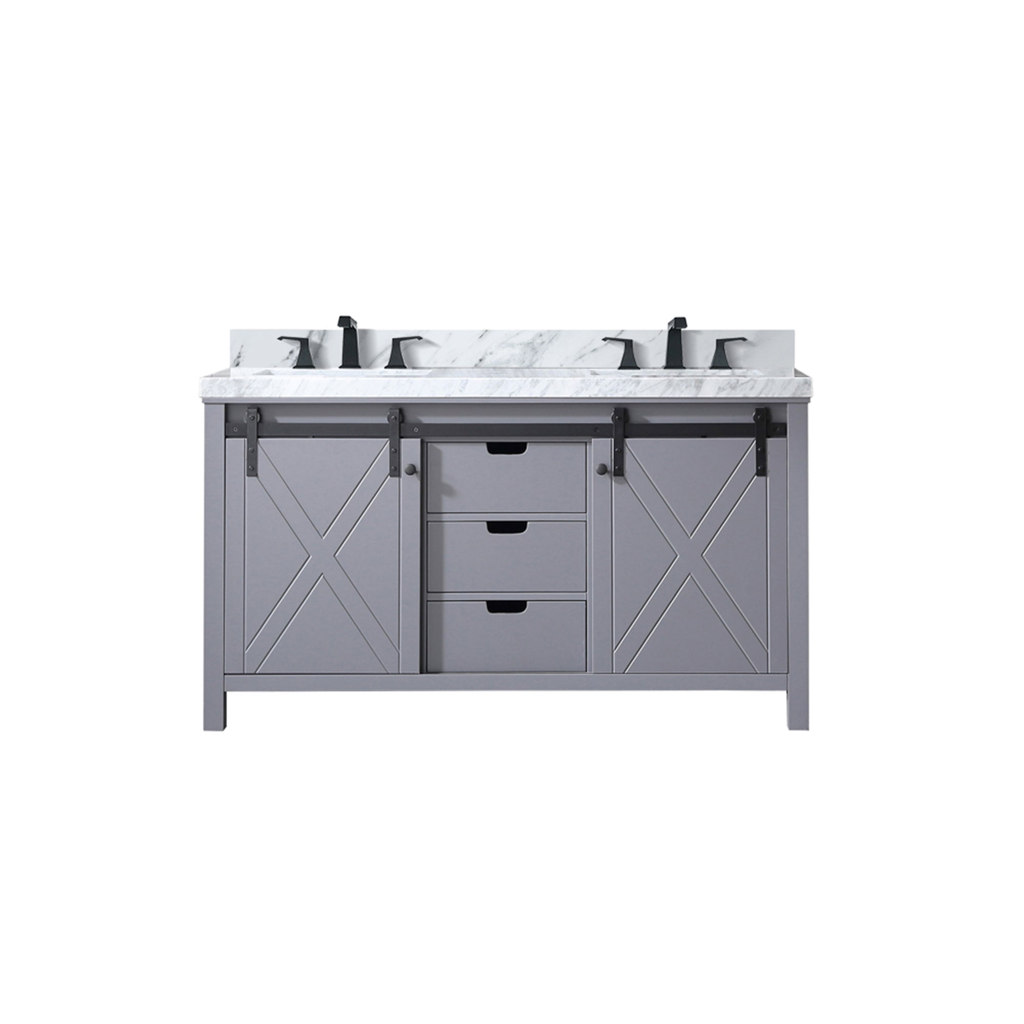Marsyas 60 in W x 22 in D Dark Grey Double Bath Vanity