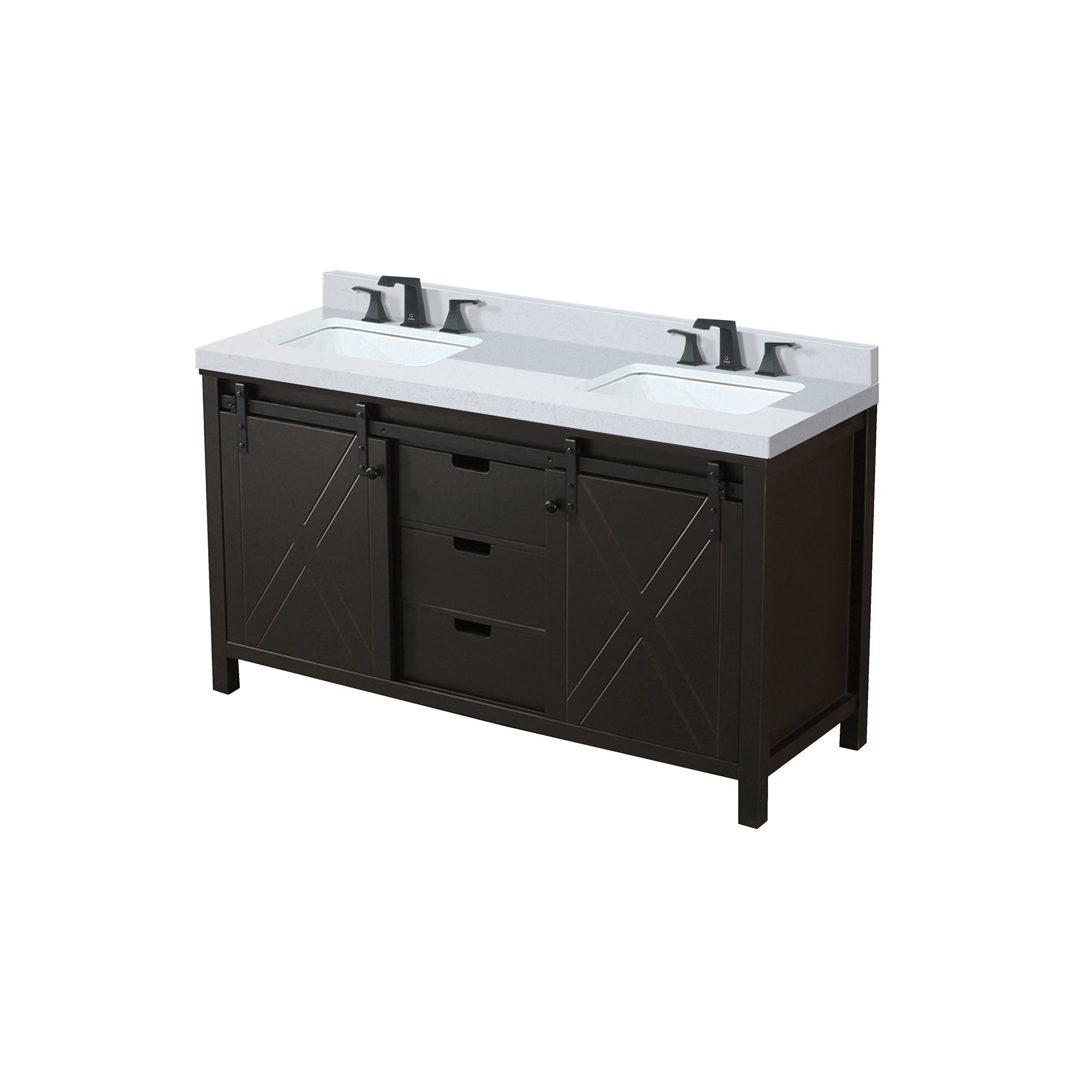Marsyas 60 in W x 22 in D Brown Double Bath Vanity