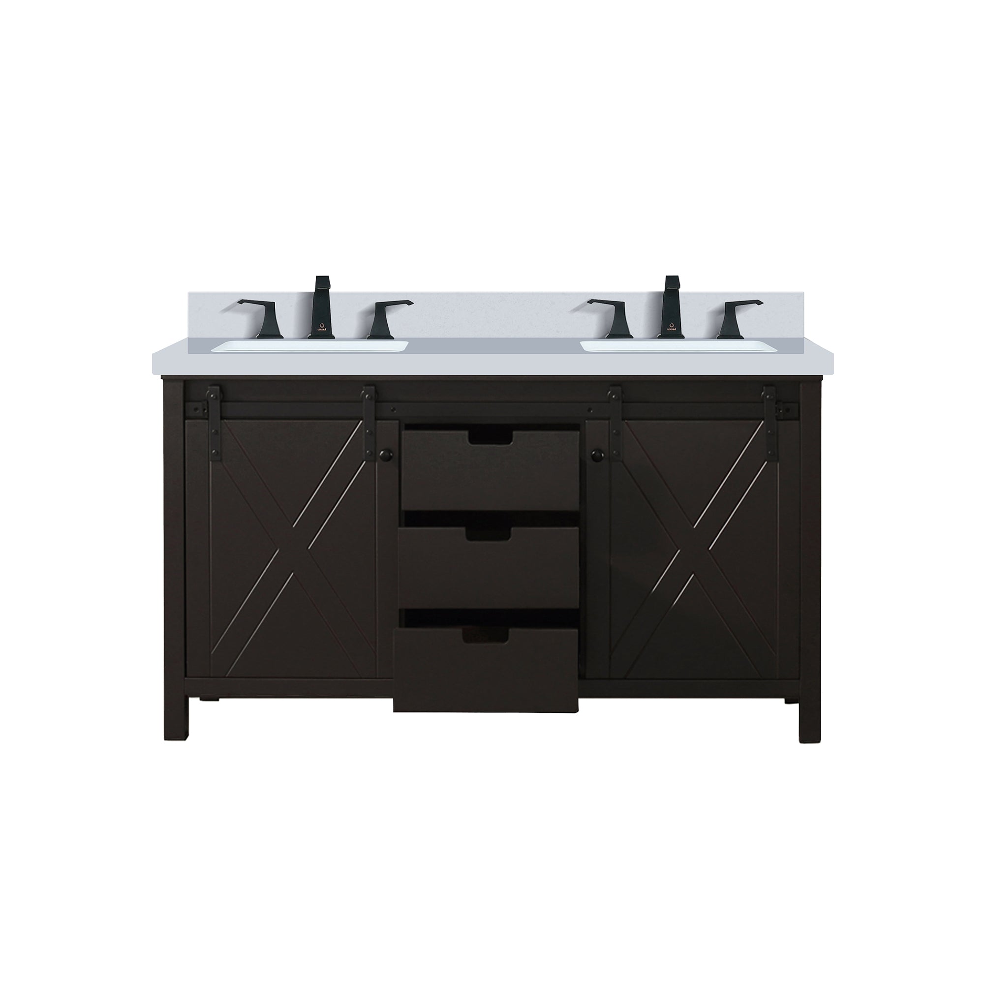 Marsyas 60 in W x 22 in D Brown Double Bath Vanity