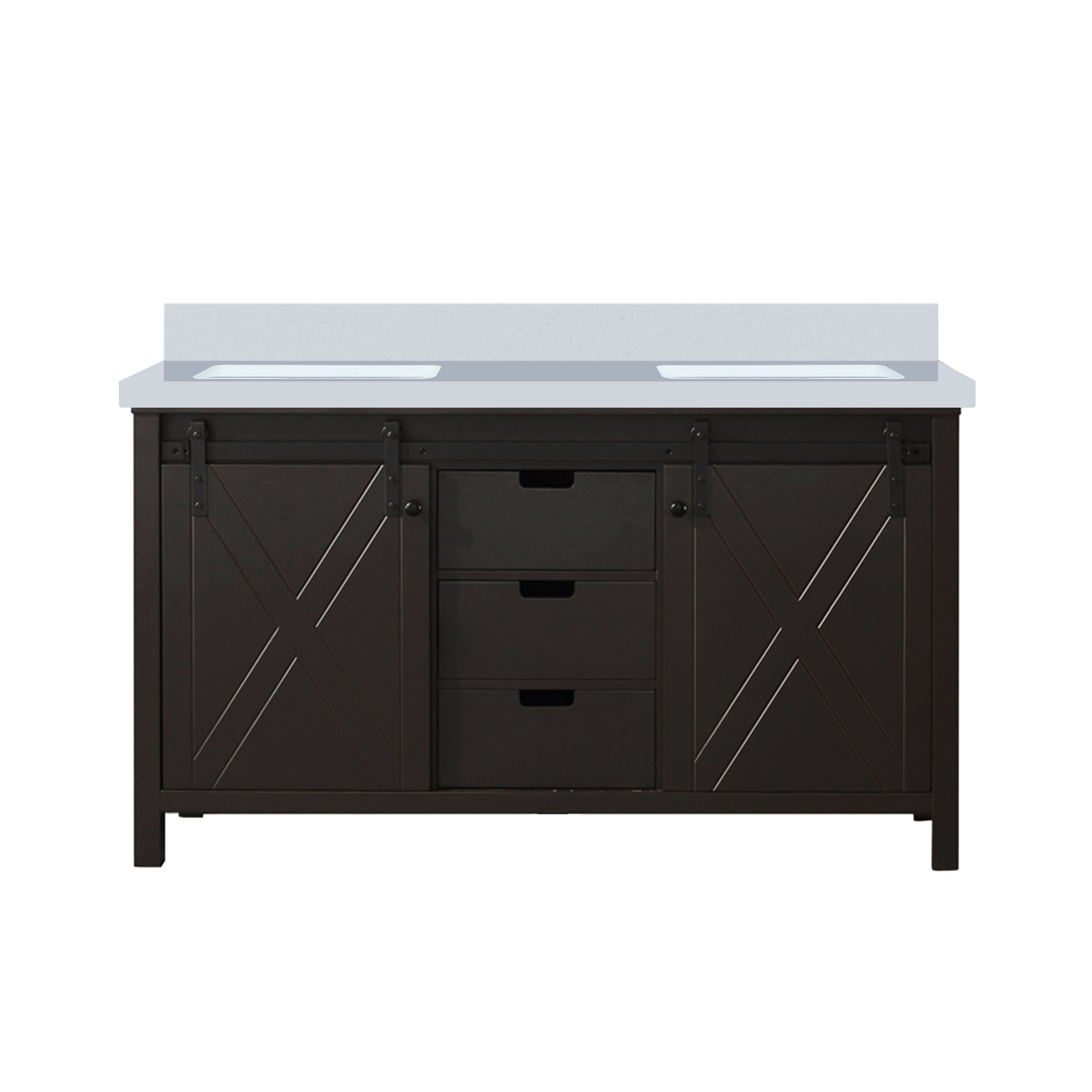 Marsyas 60 in W x 22 in D Brown Double Bath Vanity