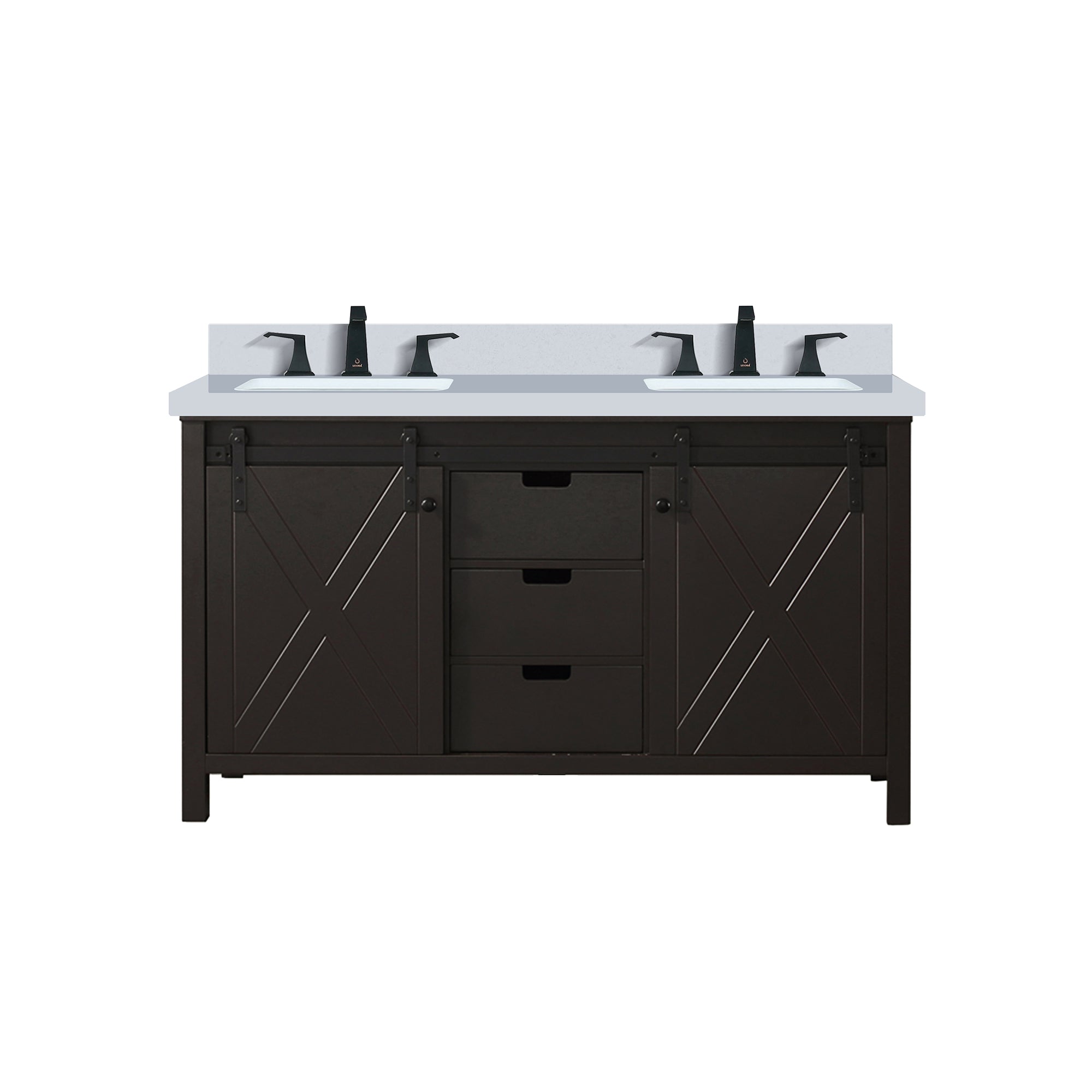 Marsyas 60 in W x 22 in D Brown Double Bath Vanity