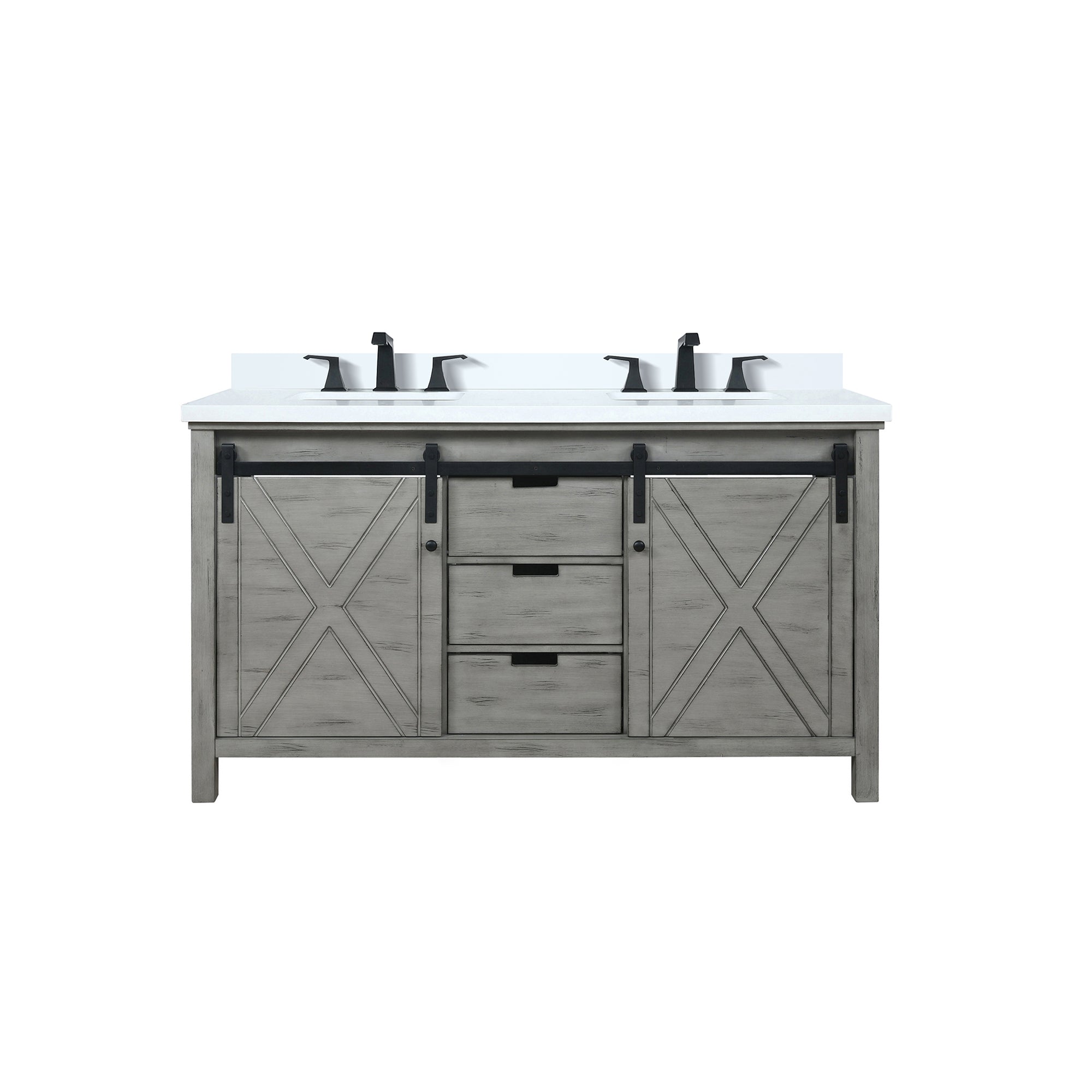 Marsyas 60 in W x 22 in D Ash Grey Double Bath Vanity