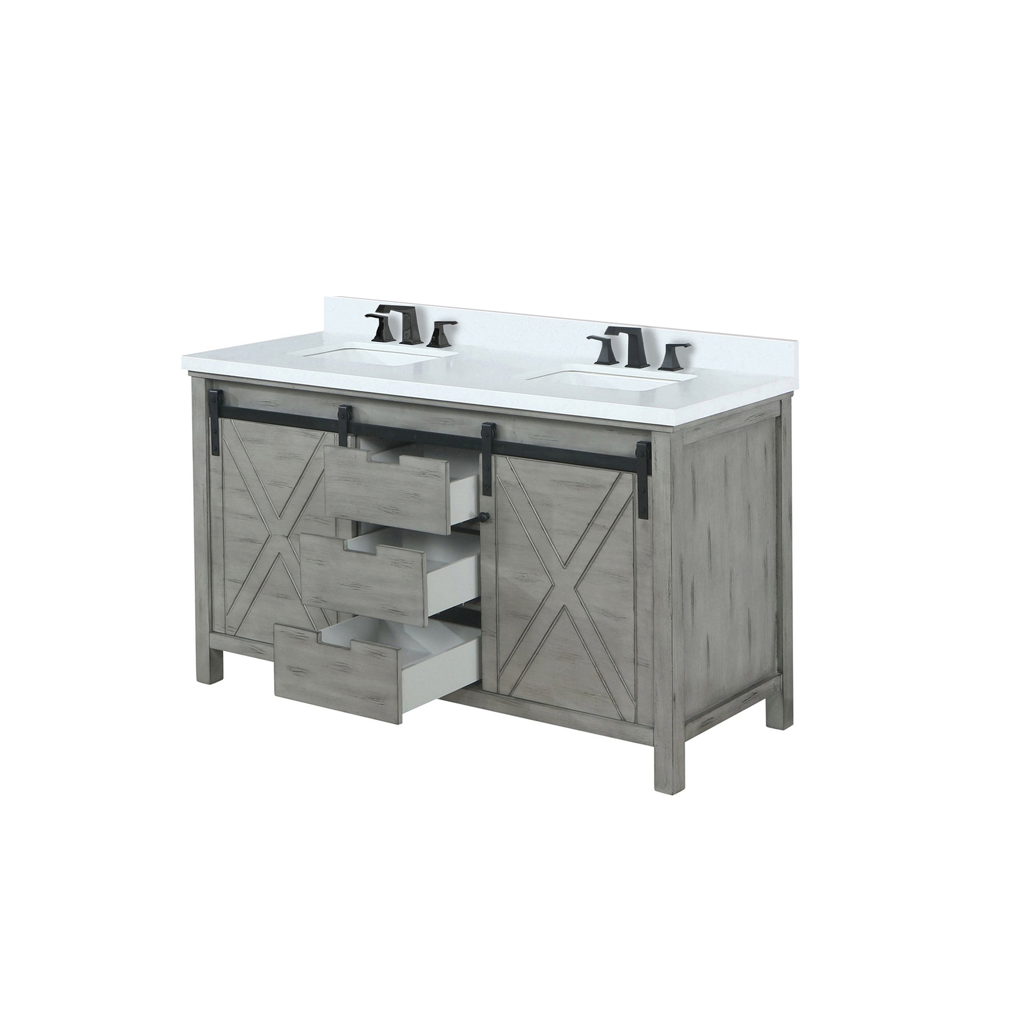 Marsyas 60 in W x 22 in D Ash Grey Double Bath Vanity