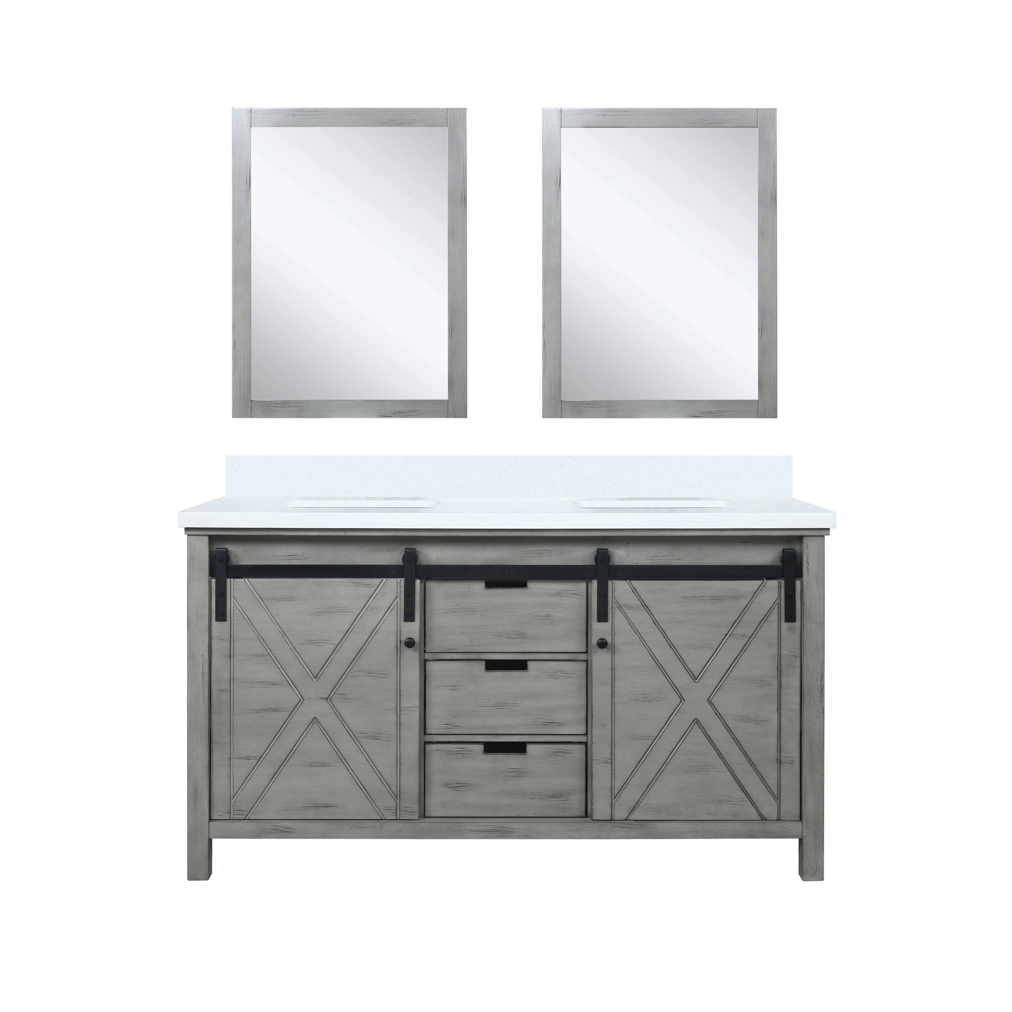 Marsyas 60 in W x 22 in D Ash Grey Double Bath Vanity