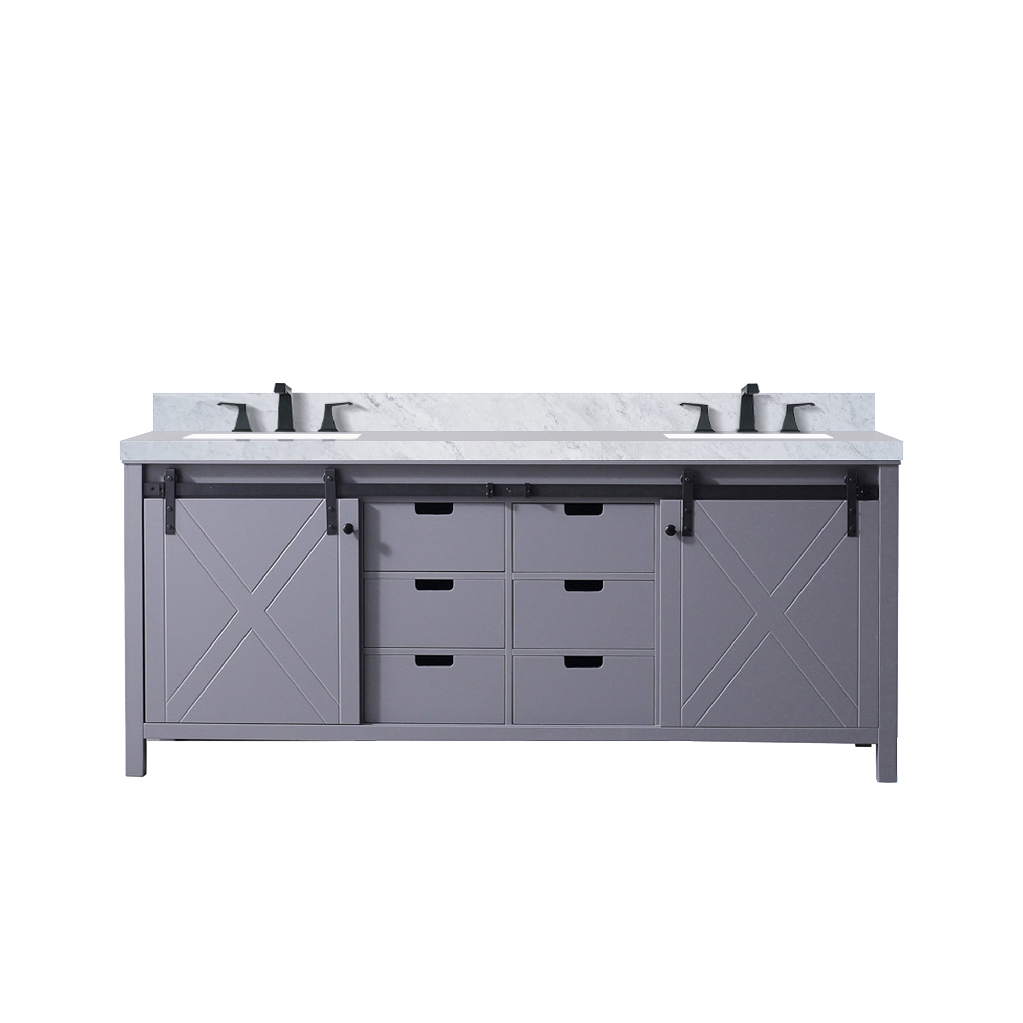 Marsyas 80 in W x 22 in D Dark Grey Double Bath Vanity