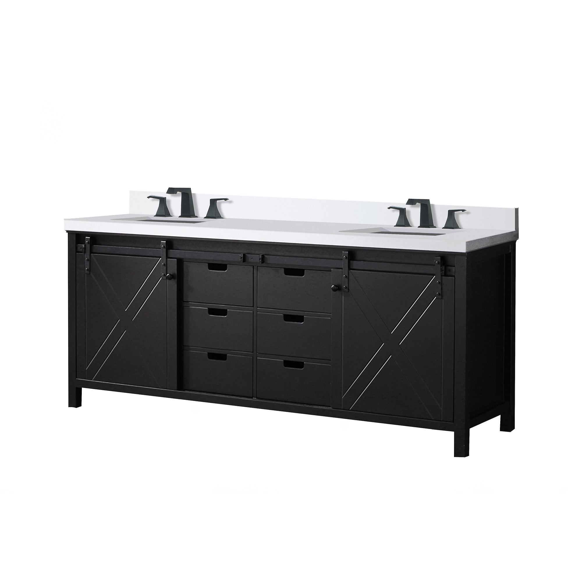 Marsyas 80 in W x 22 in D Brown Double Bath Vanity