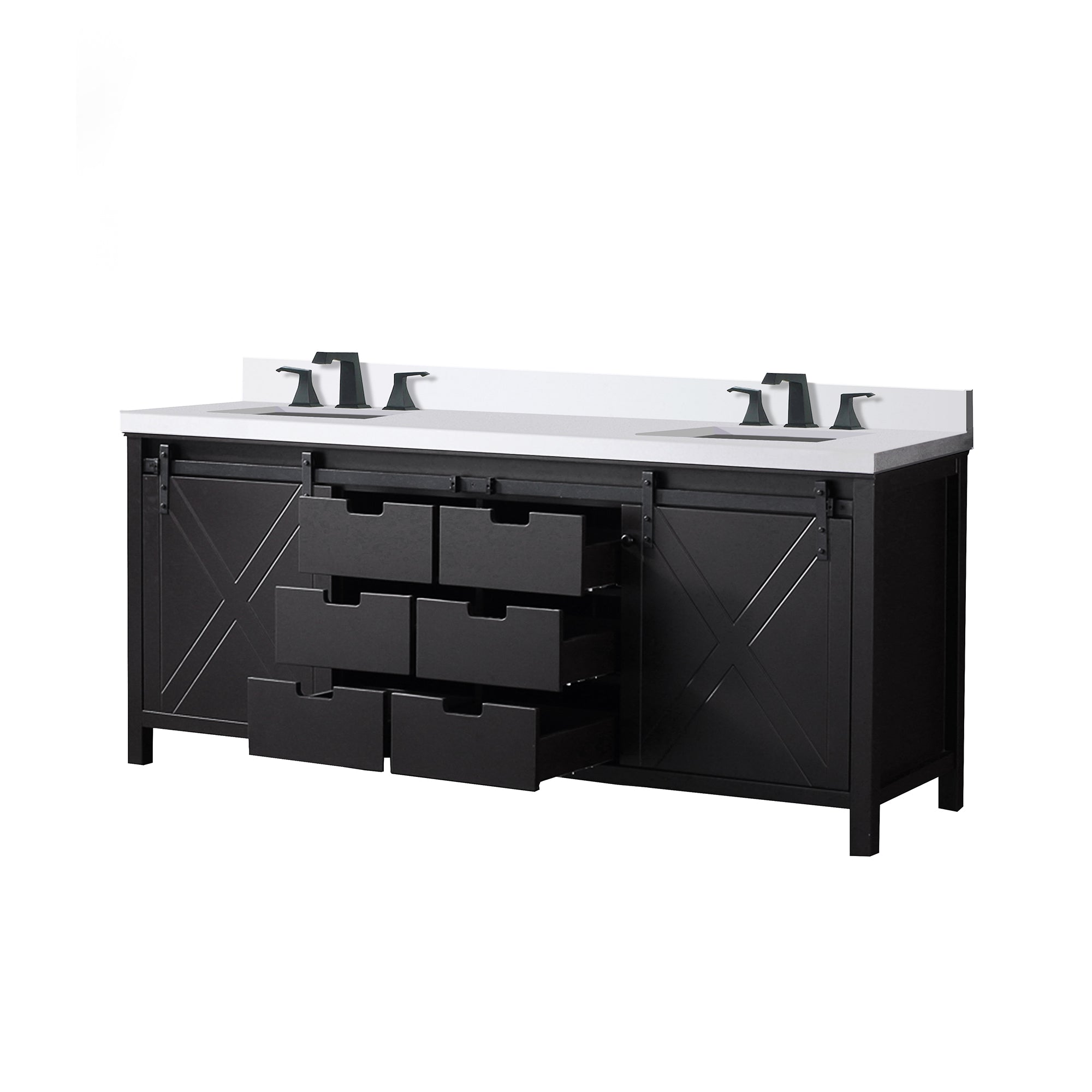 Marsyas 80 in W x 22 in D Brown Double Bath Vanity