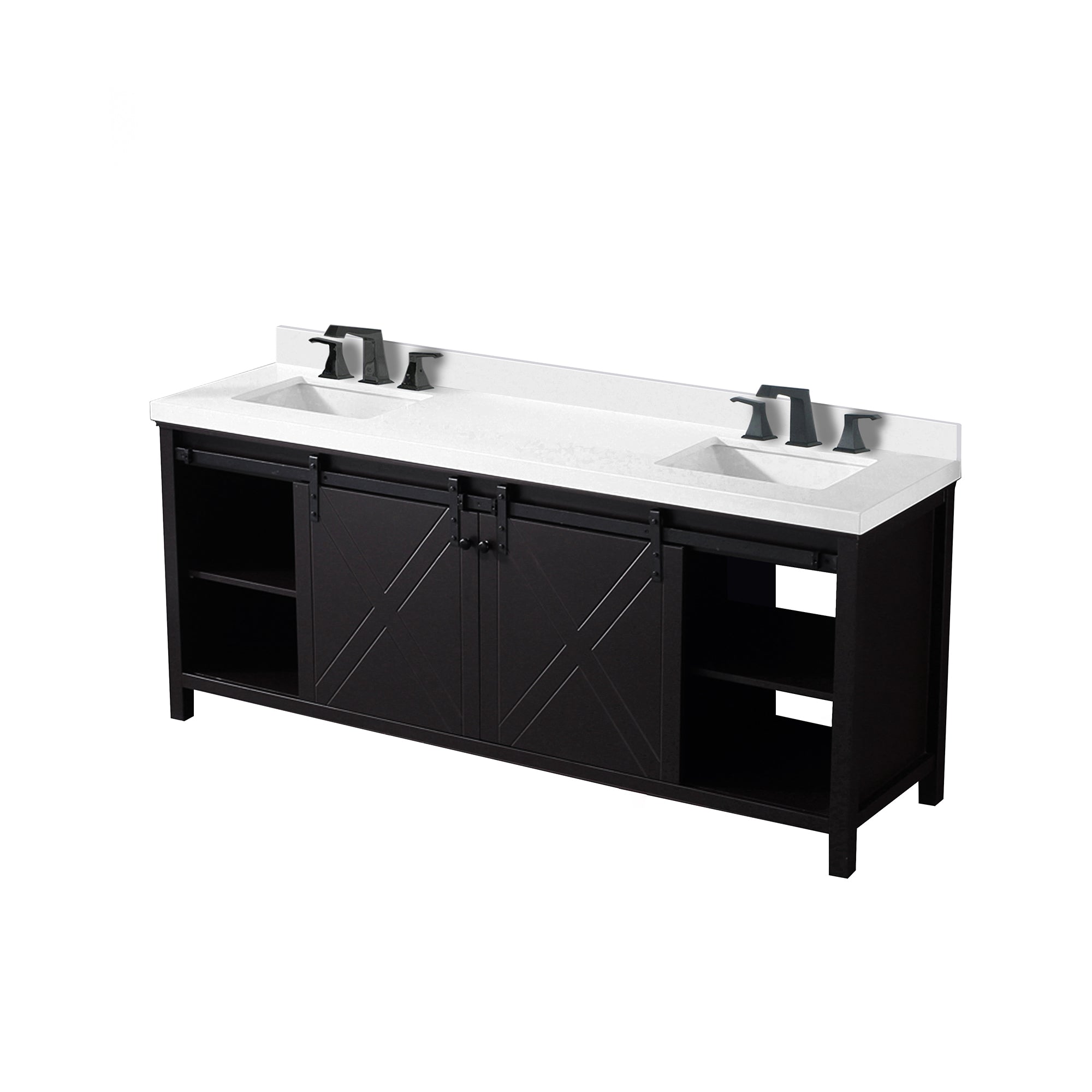 Marsyas 80 in W x 22 in D Brown Double Bath Vanity
