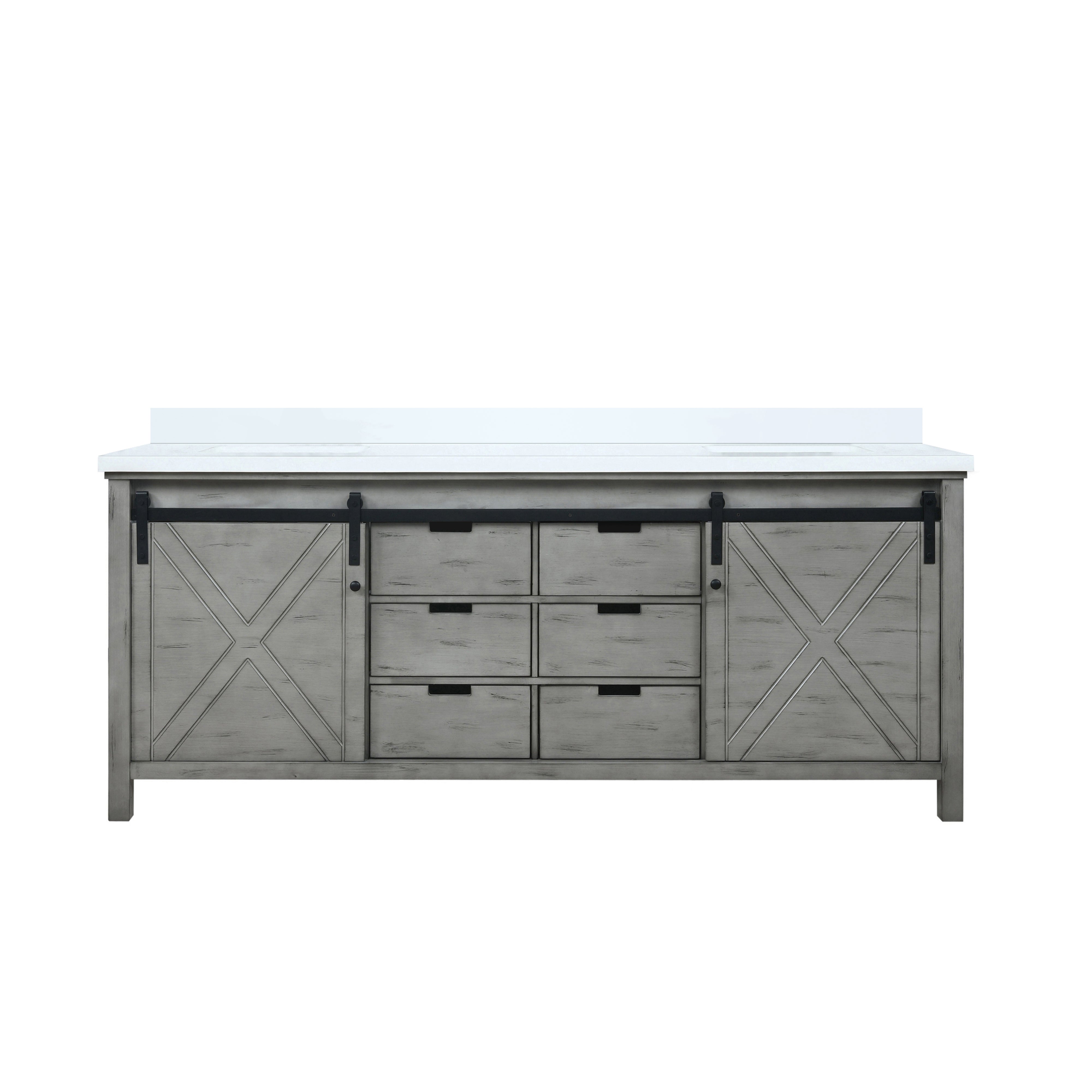 Marsyas 80 in W x 22 in D Ash Grey Double Bath Vanity