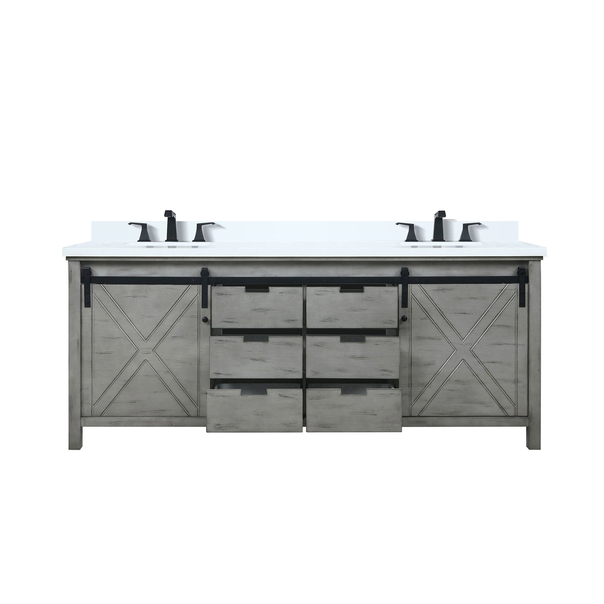 Marsyas 80 in W x 22 in D Ash Grey Double Bath Vanity
