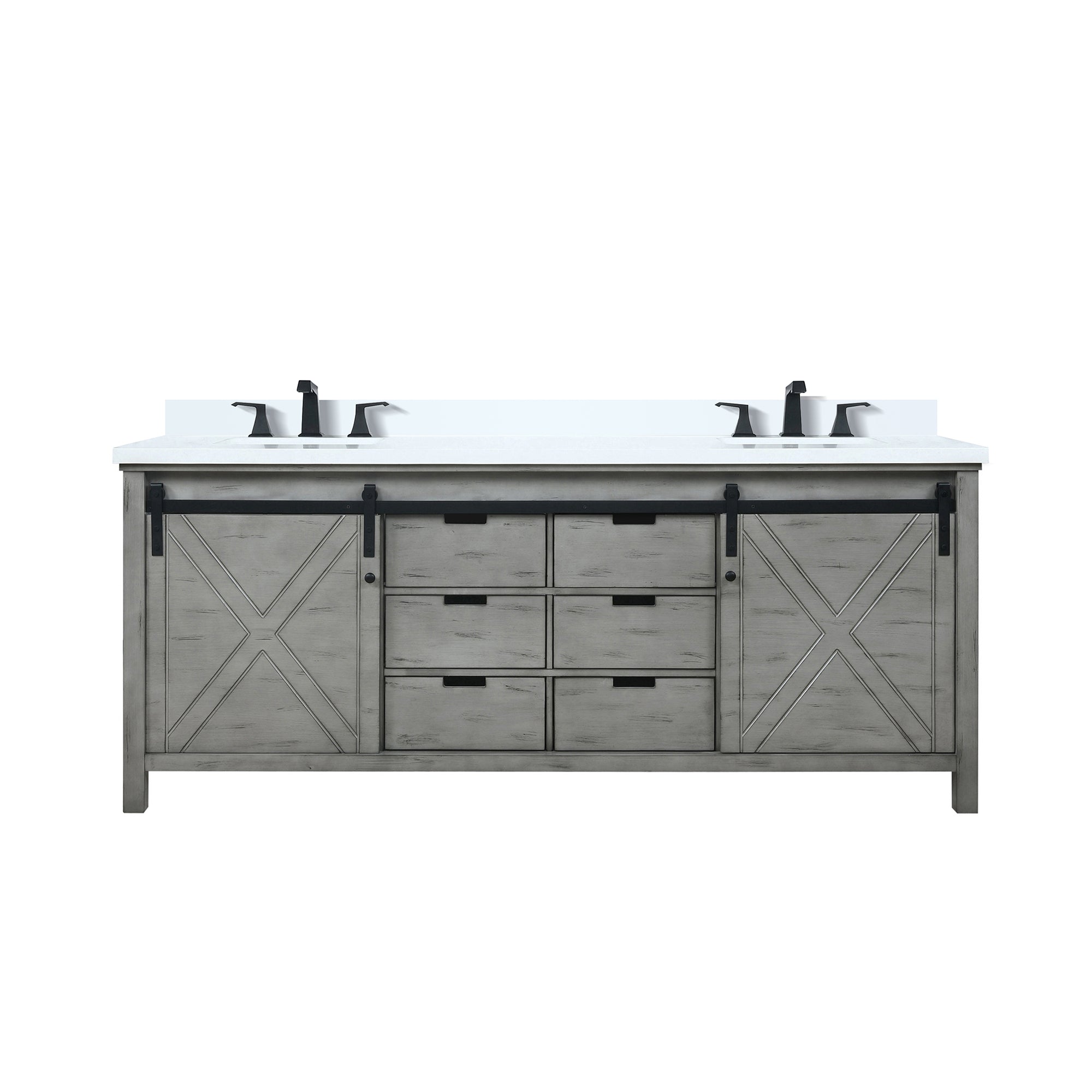 Marsyas 80 in W x 22 in D Ash Grey Double Bath Vanity