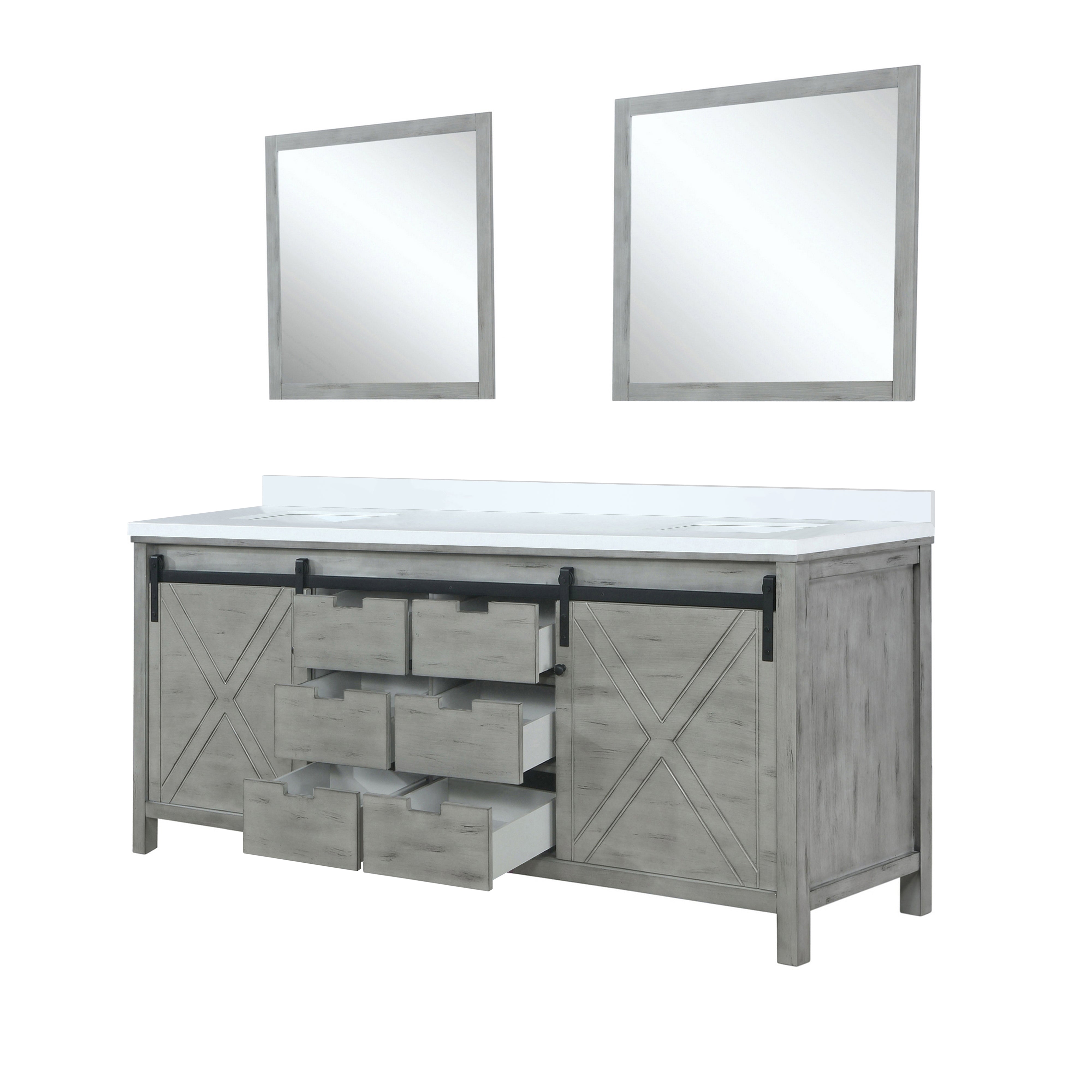 Marsyas 80 in W x 22 in D Ash Grey Double Bath Vanity