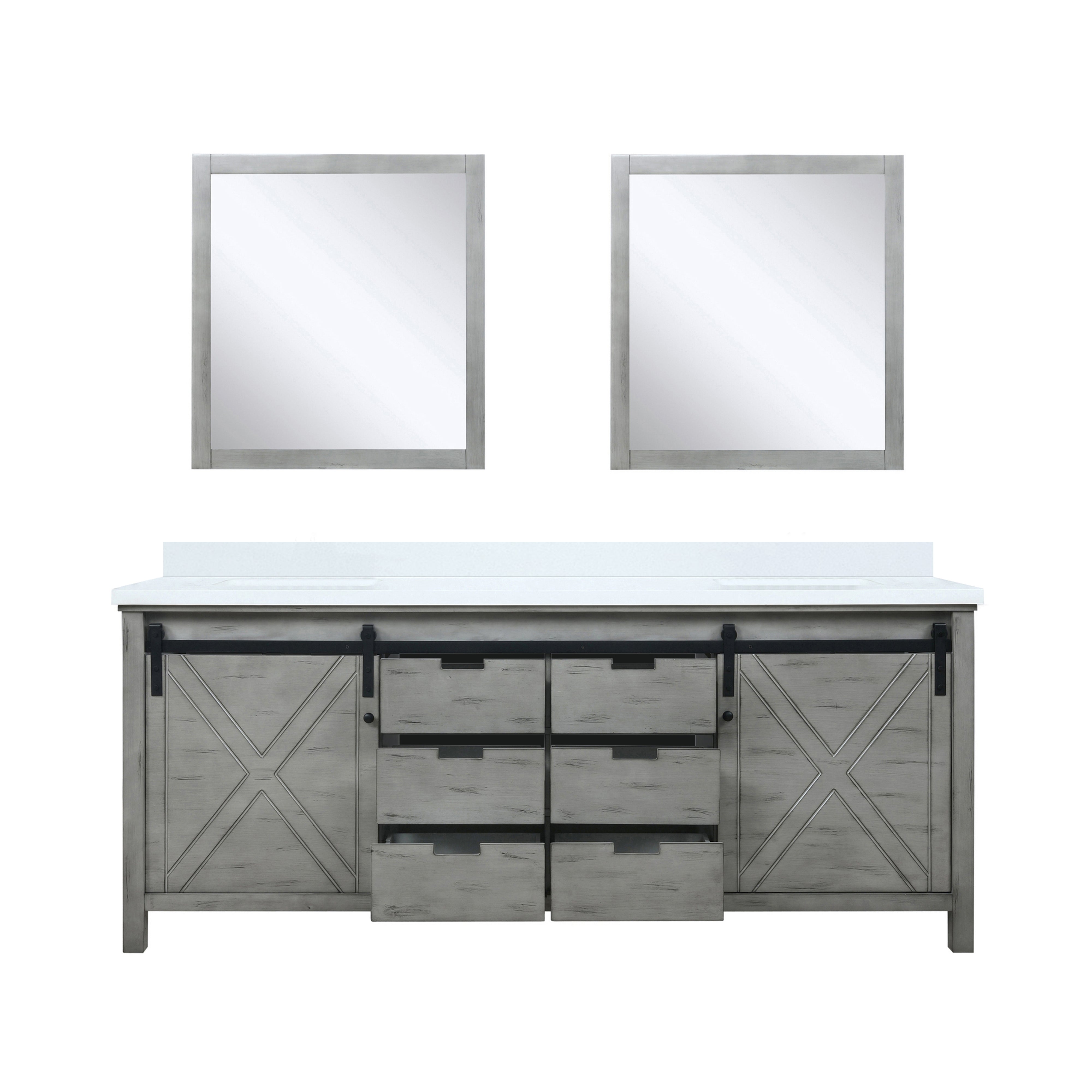Marsyas 80 in W x 22 in D Ash Grey Double Bath Vanity