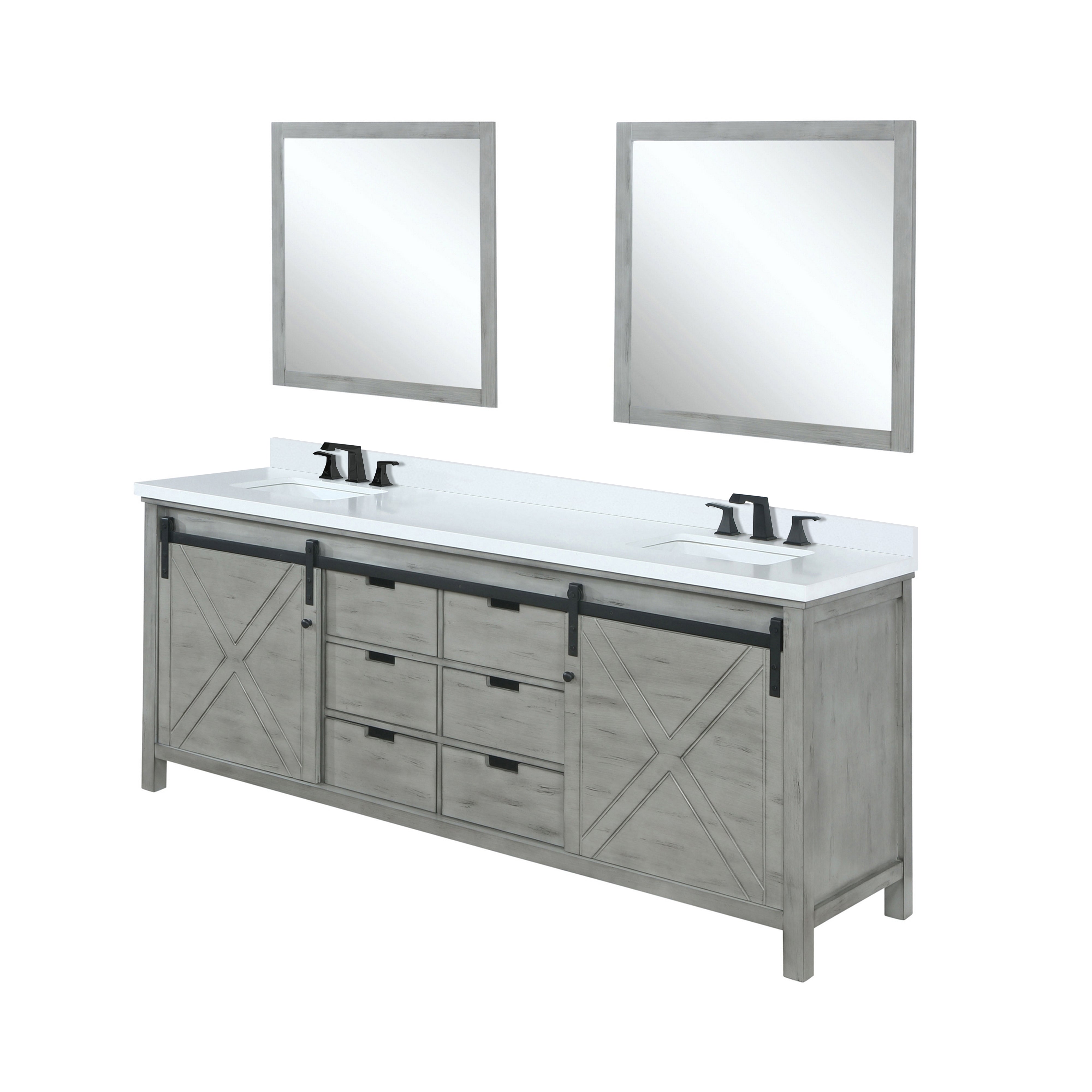 Marsyas 80 in W x 22 in D Ash Grey Double Bath Vanity